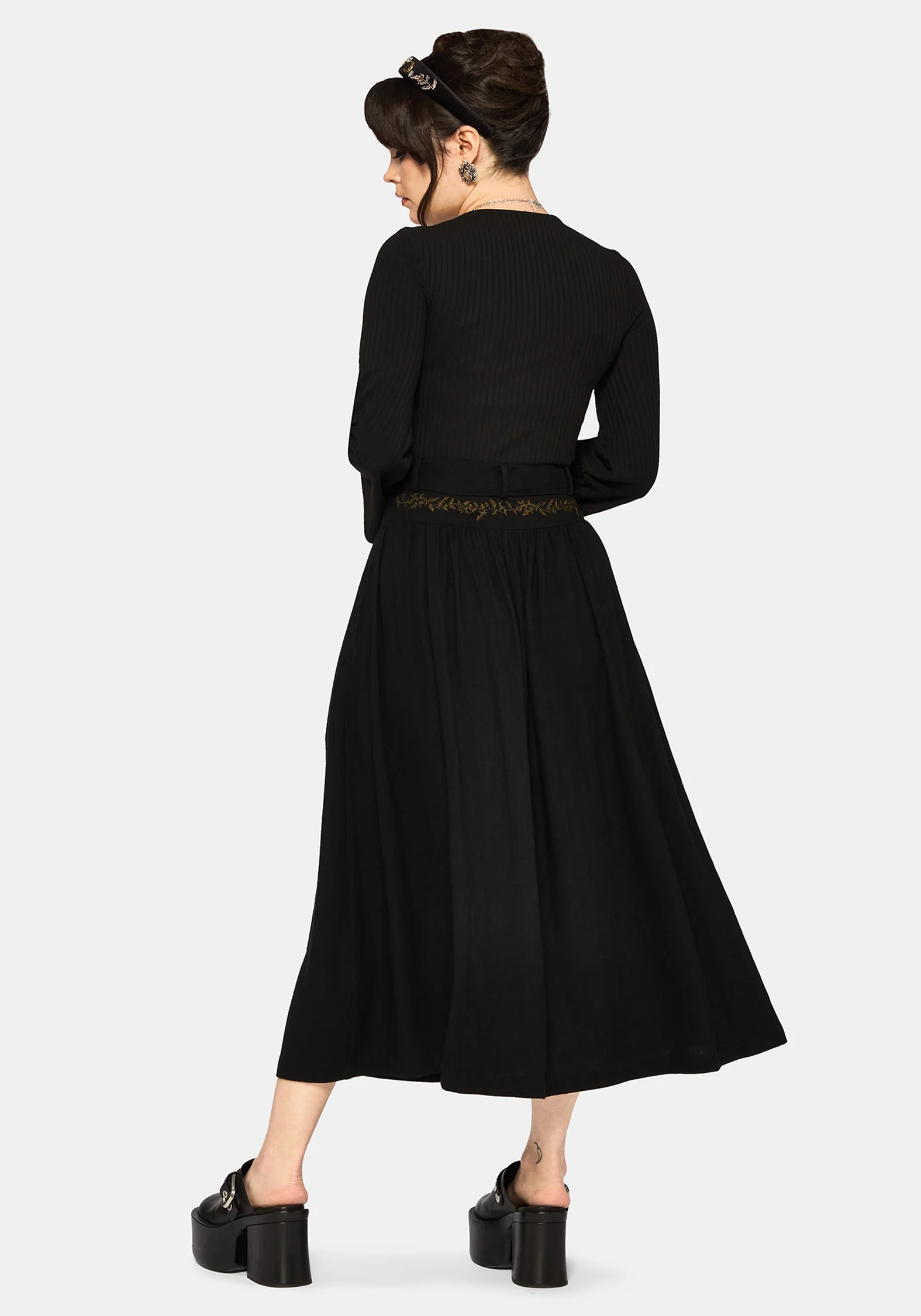 Abellona Embroidered Tie Waist Midaxi Skirt - Image 3