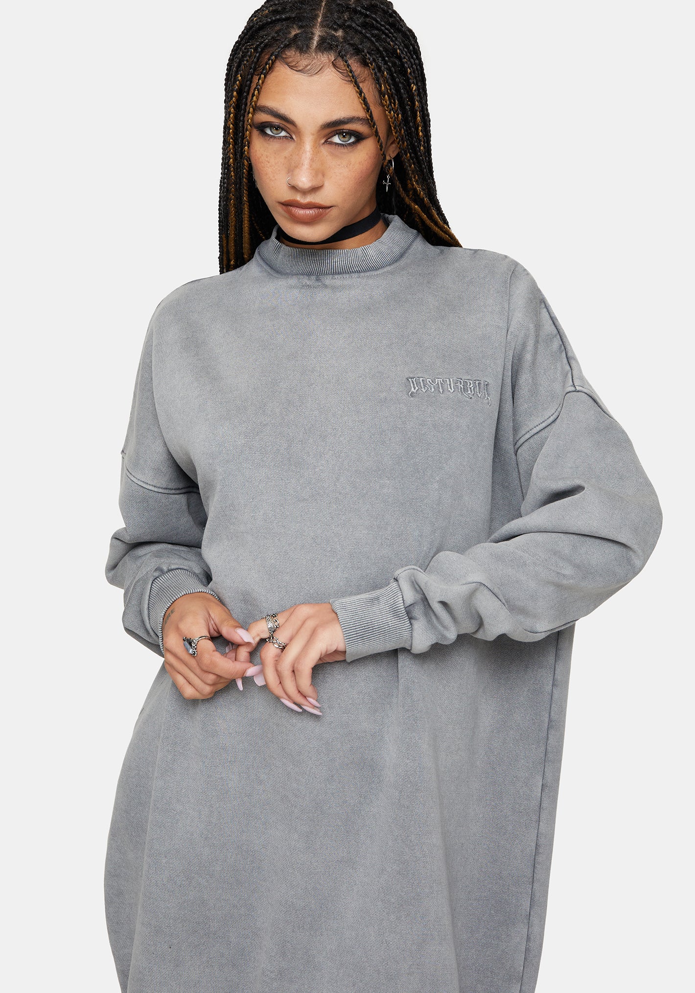 Aelin Sword Applique Sweater Dress - Grey - Image 5