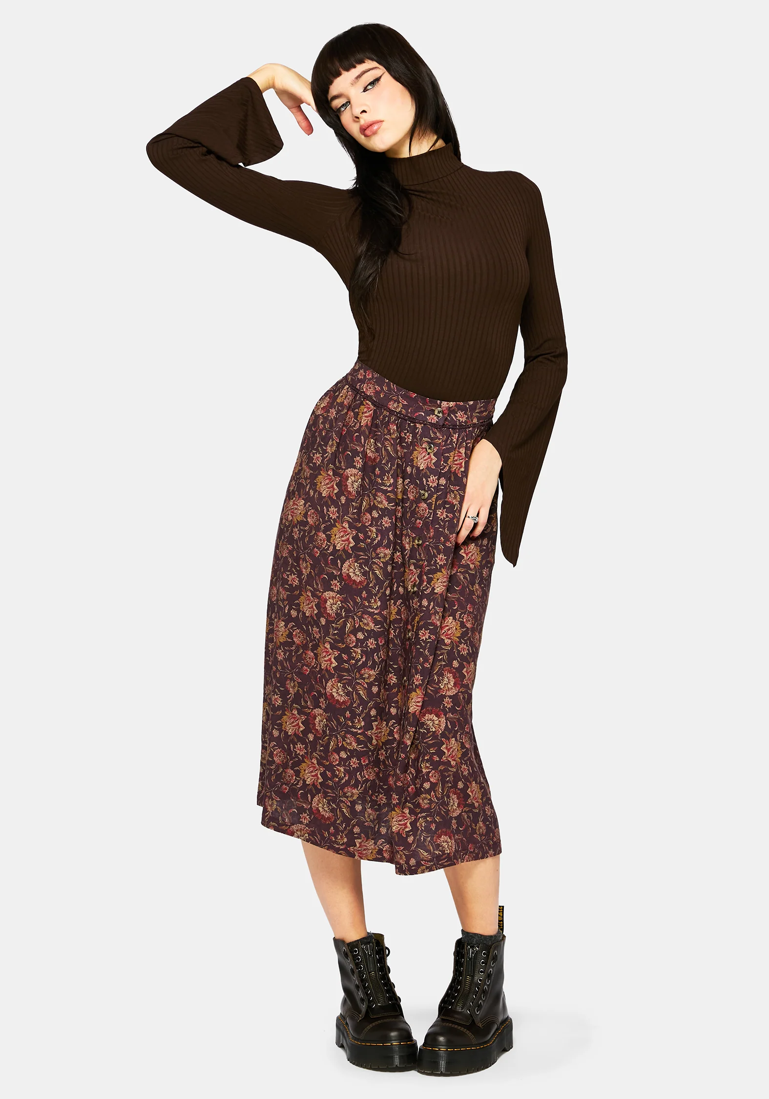 Amata Flared Sleeve Top - Brown - Image 6