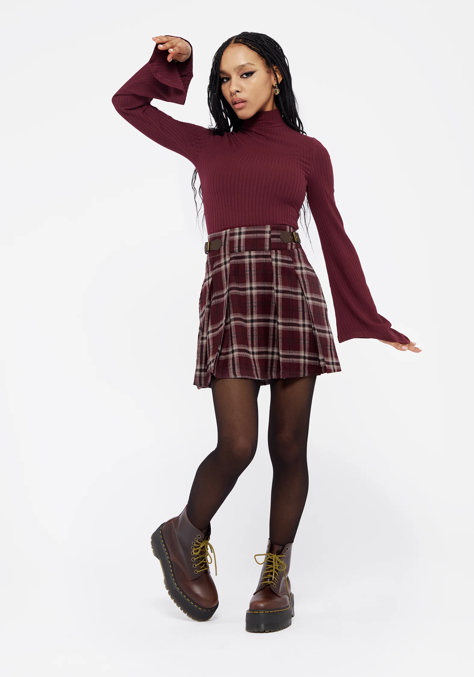 Amata Flared Sleeve Top - Red - Image 4