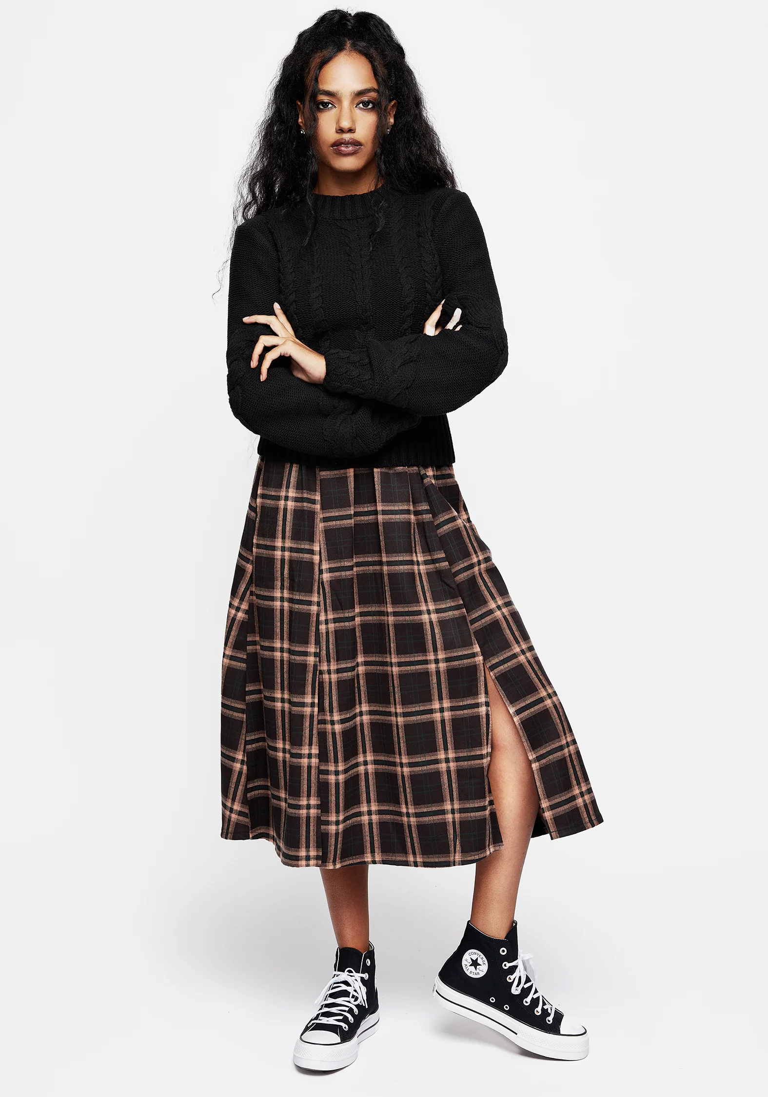 Ambrose Check Midi Skirt - Image 5