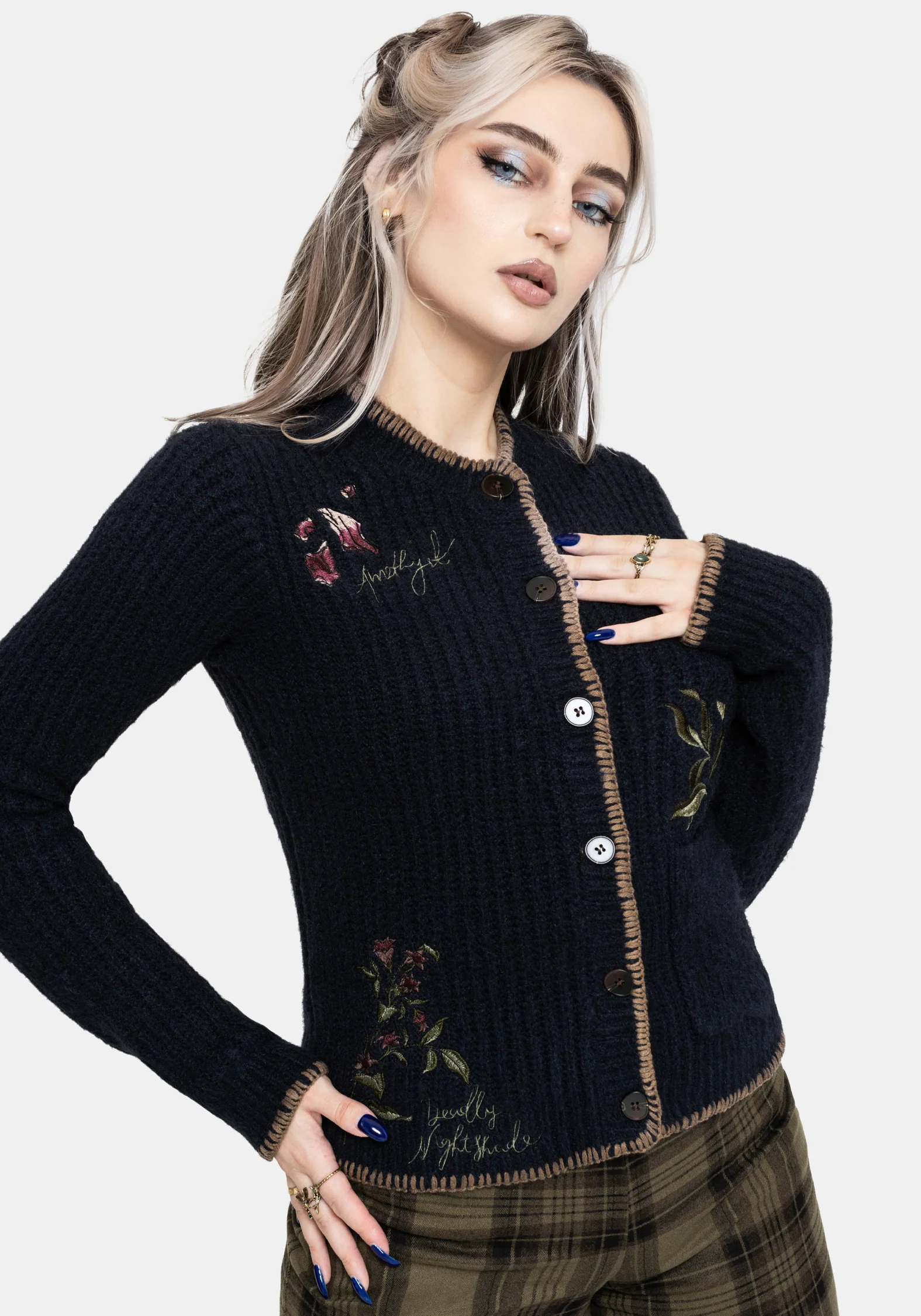 Ame Embroidered Blanket Stitch Cardigan - Image 6