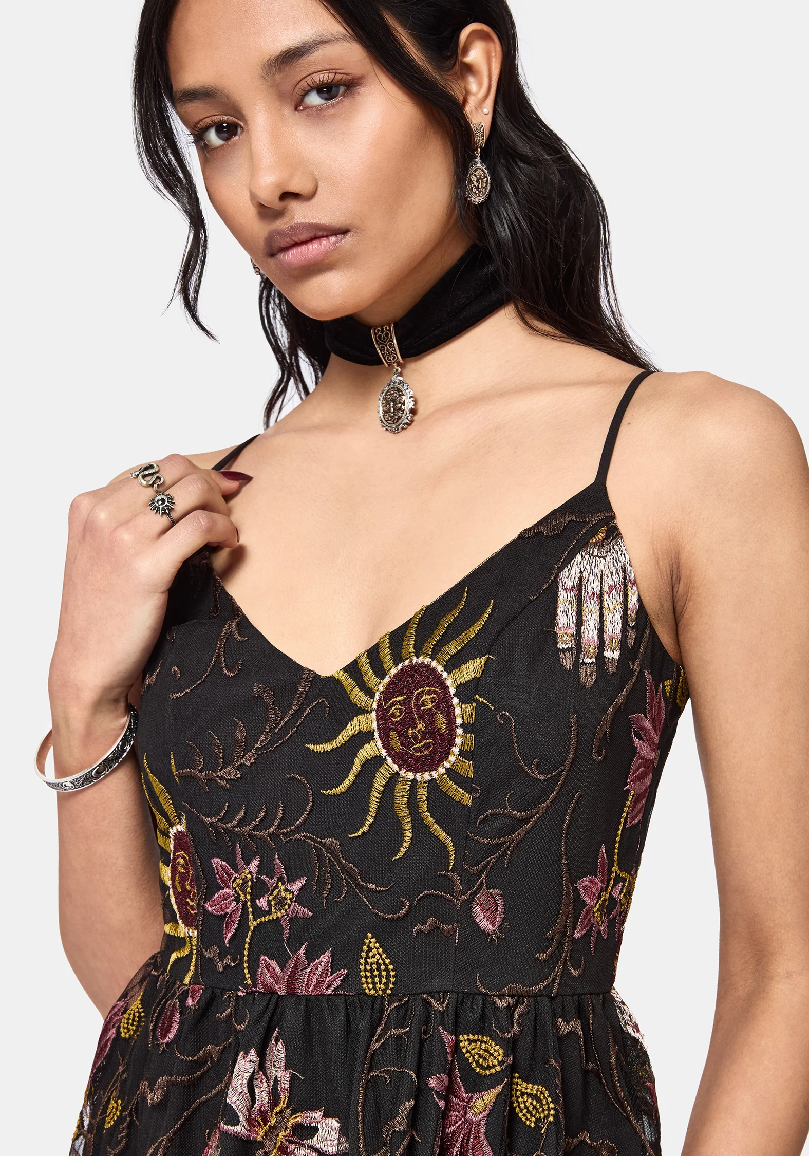 Angela Folk Embroidered Cami Dress - Image 5