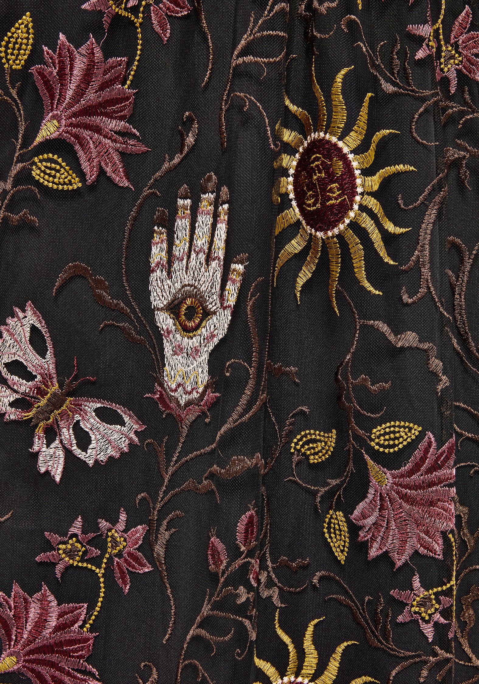 Angela Folk Embroidered Mesh Gown - Image 8