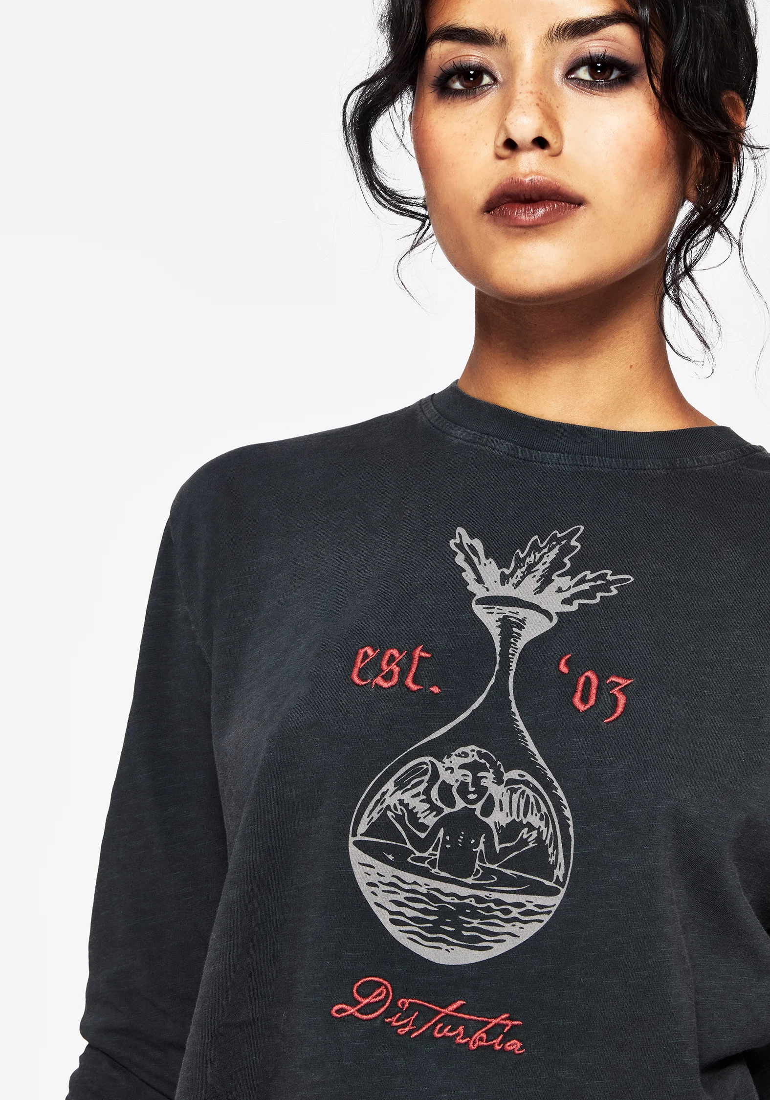 Anointing Long Sleeve Graphic Jersey Crop Top - Image 2