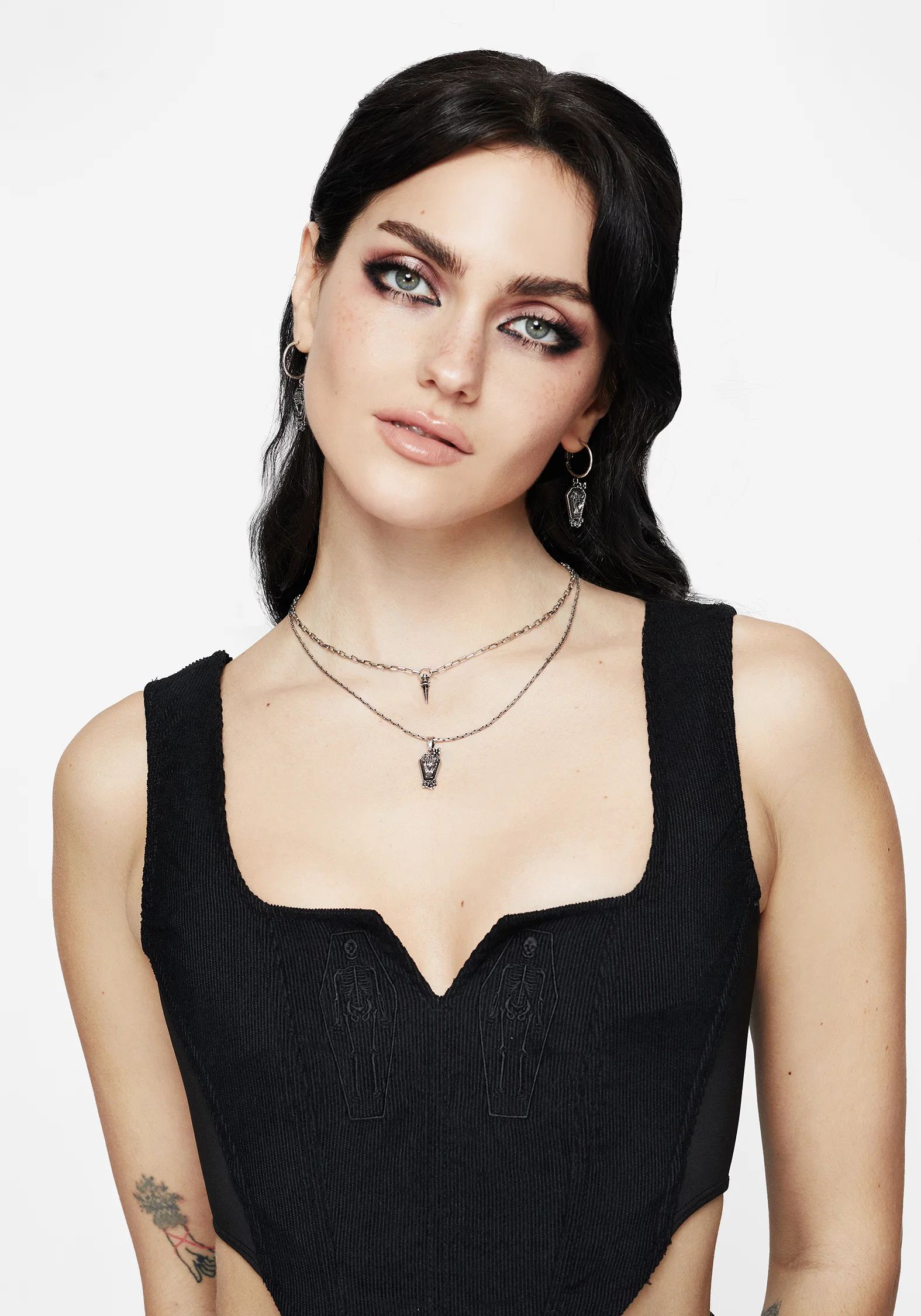 Arbor Coffin Charm Hoop Earrings Set - Image 4