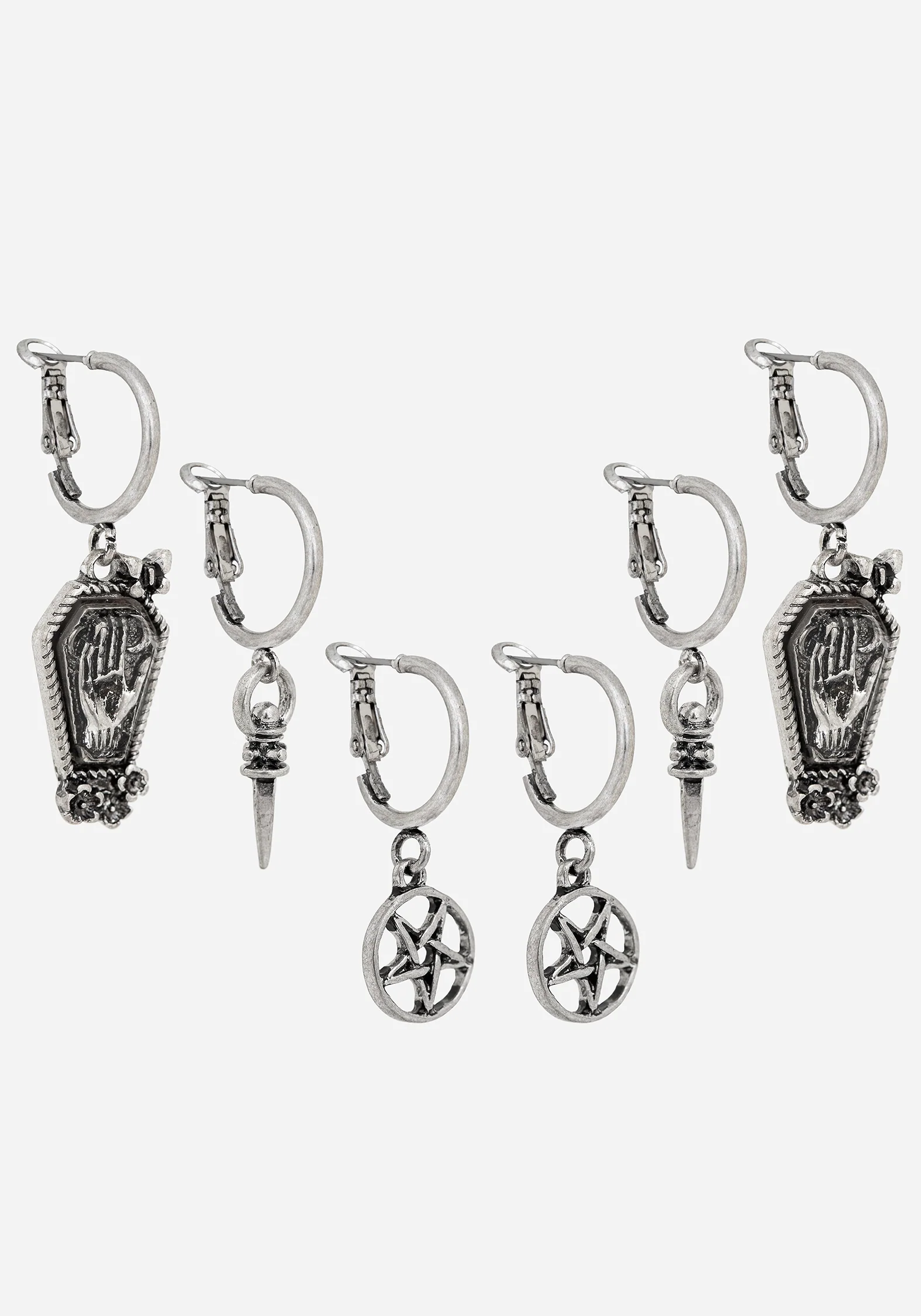 Arbor Coffin Charm Hoop Earrings Set - Image 5