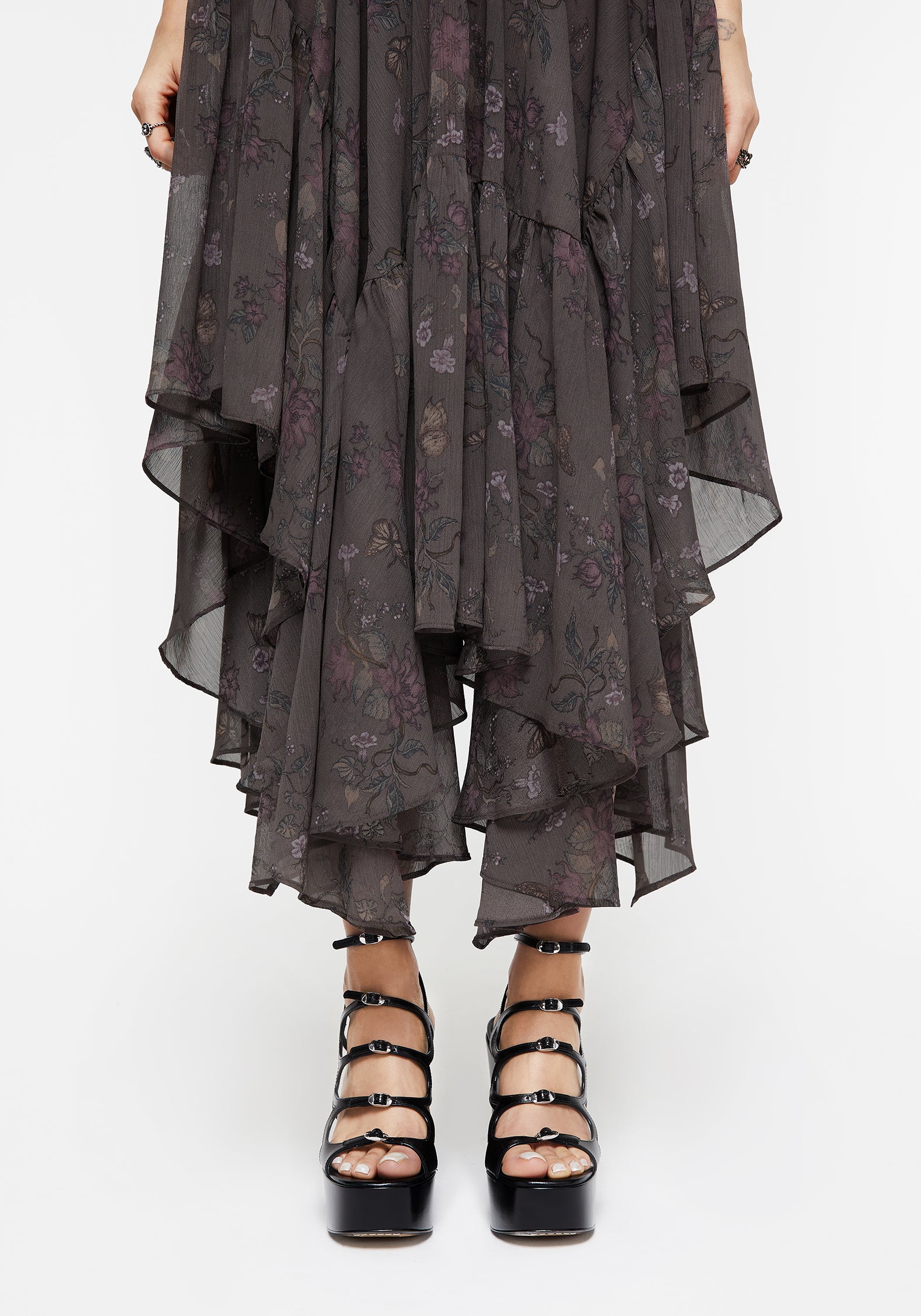 Arnora Chiffon Handkerchief Hem Midaxi Skirt - Image 2