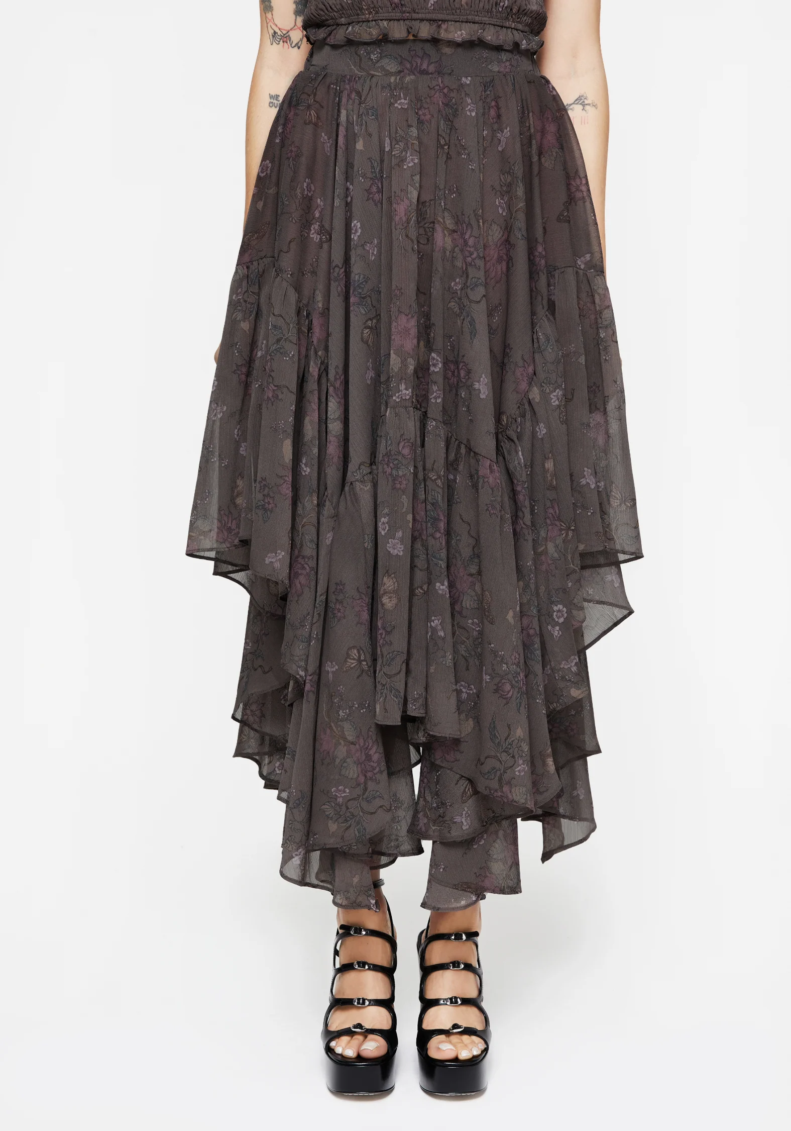 Arnora Chiffon Handkerchief Hem Midaxi Skirt - Image 4