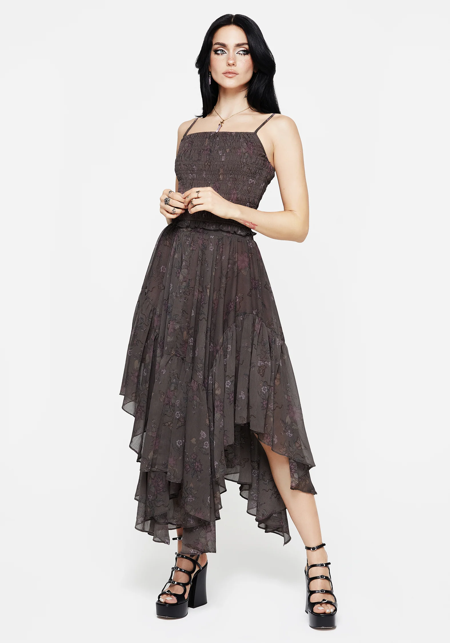 Arnora Chiffon Handkerchief Hem Midaxi Skirt - Image 5