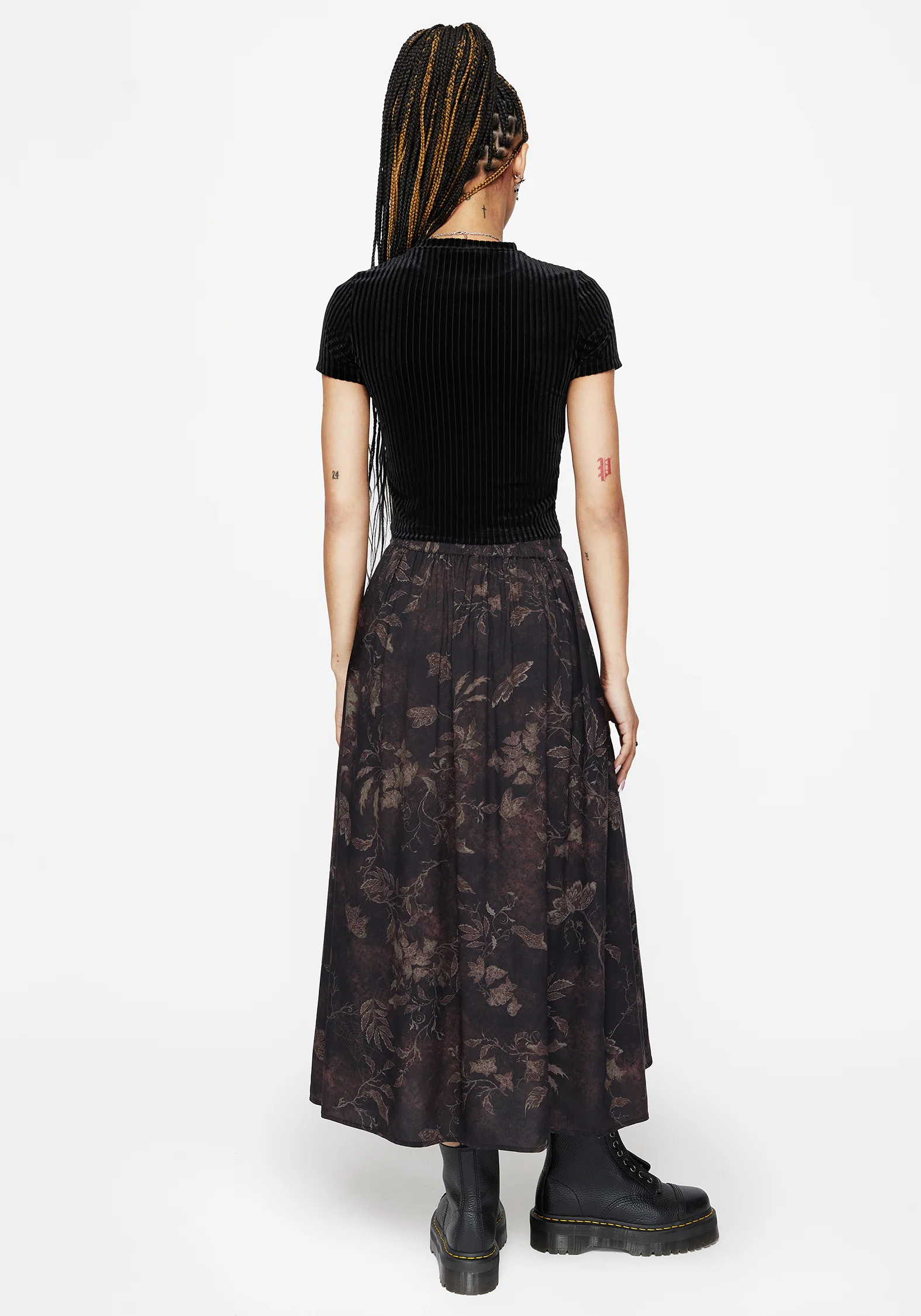 Ashmire Woodland Moth Print Midi Skirt - Image 3