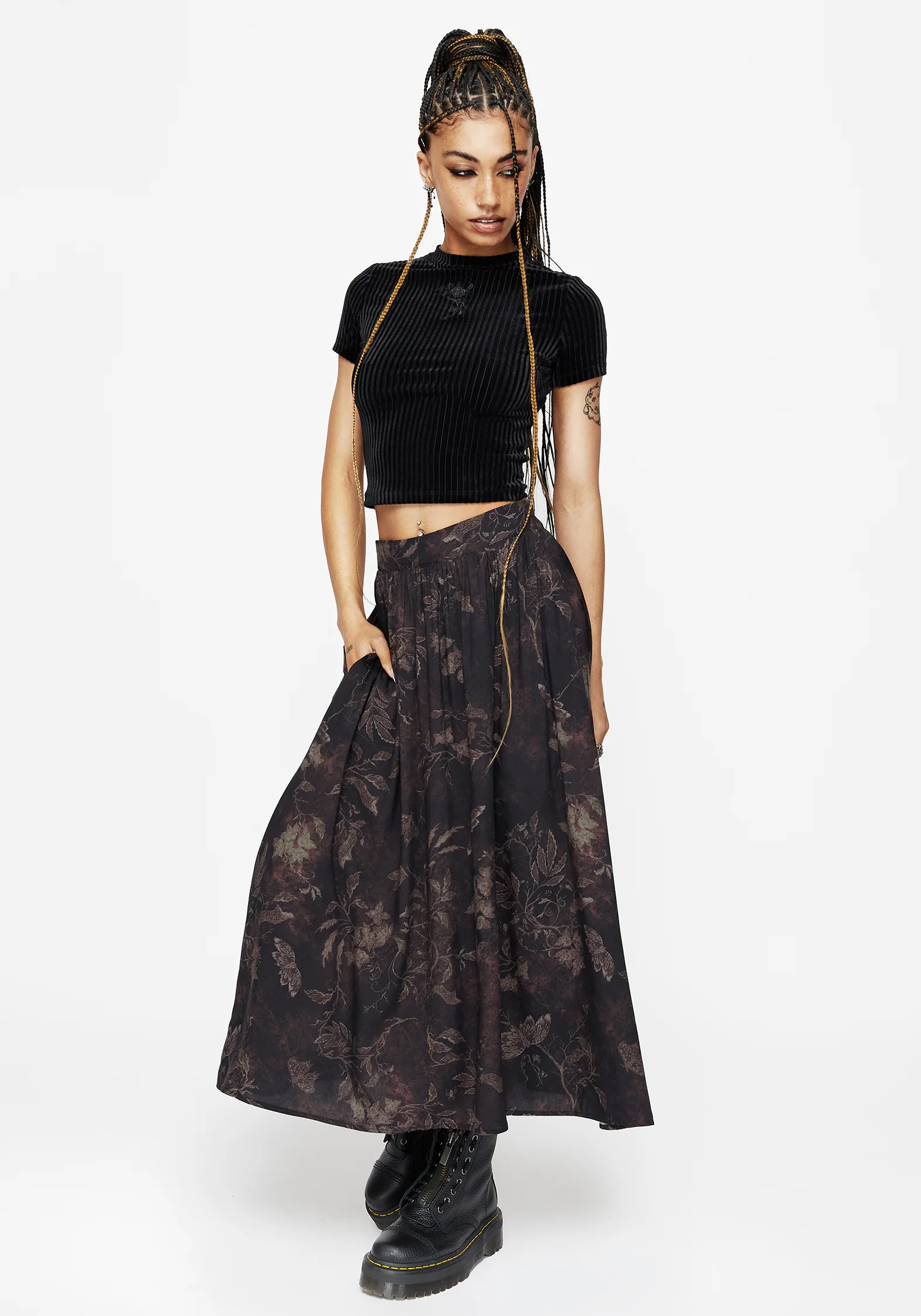 Ashmire Woodland Moth Print Midi Skirt - Image 4