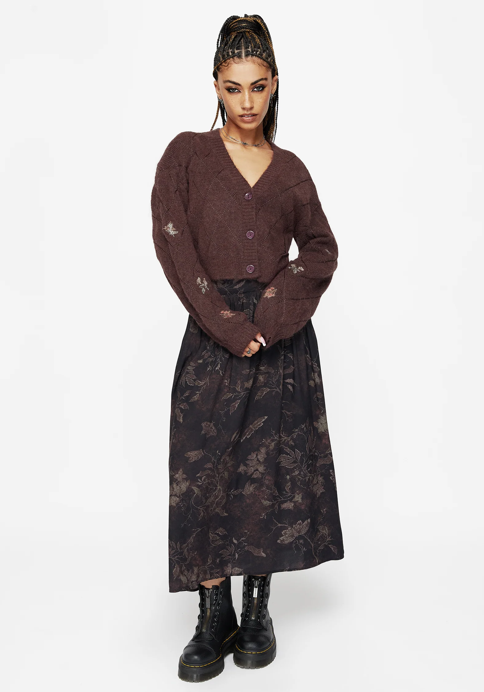 Ashmire Woodland Moth Print Midi Skirt - Image 5