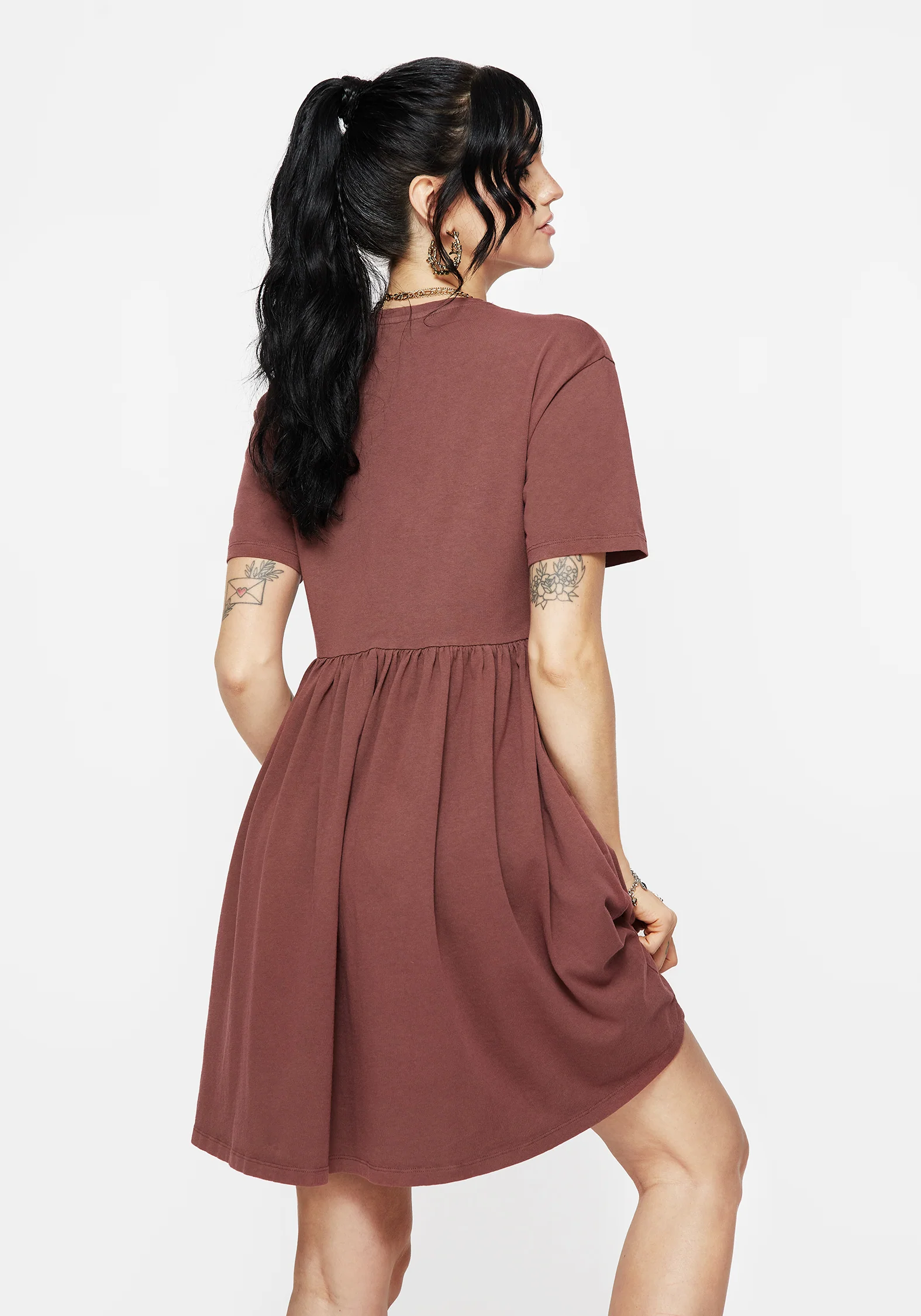 Aster Cotton Pentagram Embroidered Mini Skater Dress - Image 3