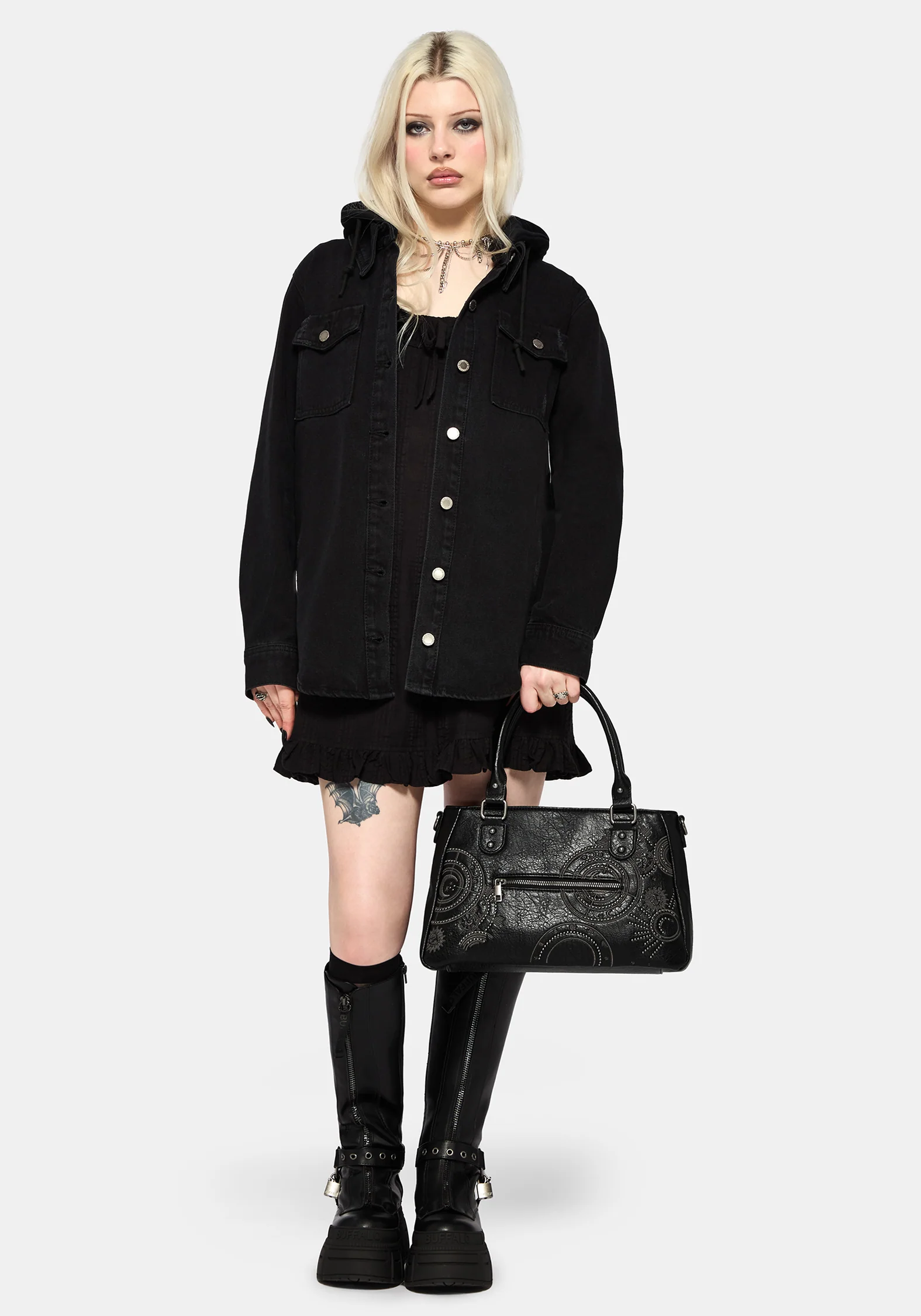 Asterielle Embroidered Rivet Handbag - Image 10