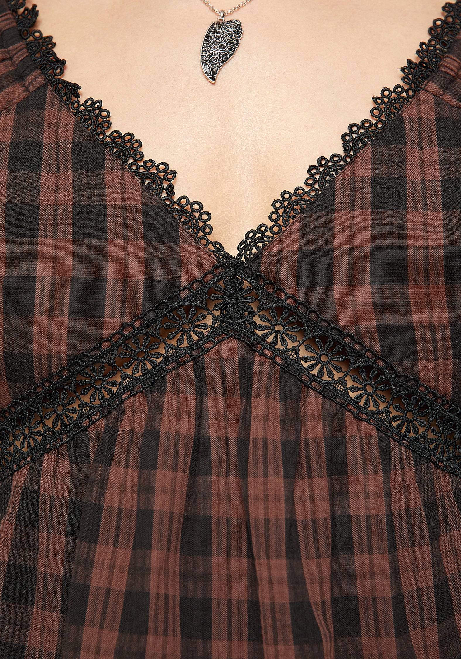 Ava Gingham Long Sleeved Blouse - Image 2