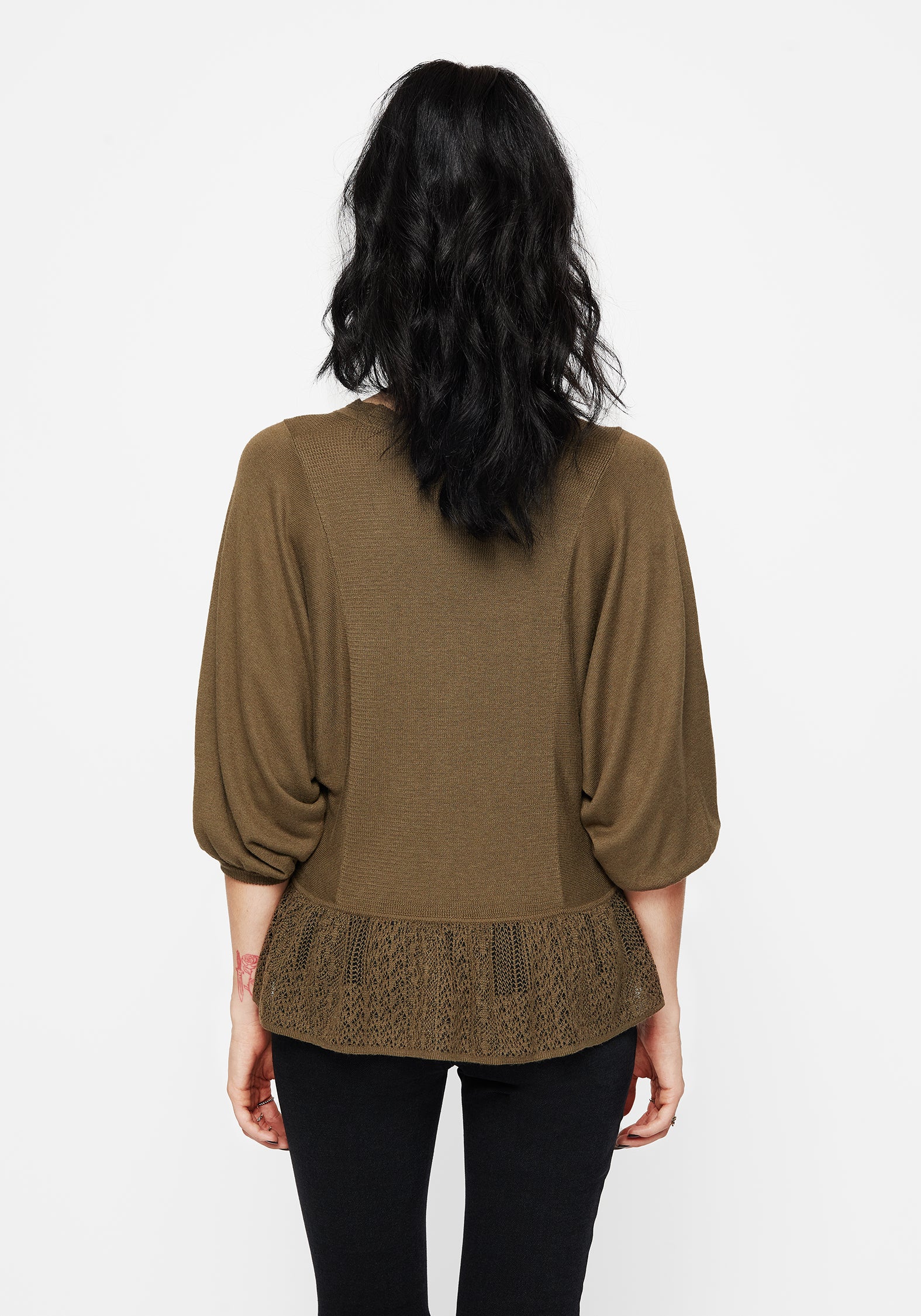 Avalon Puff Sleeve Button Up Knit Blouse - Image 3