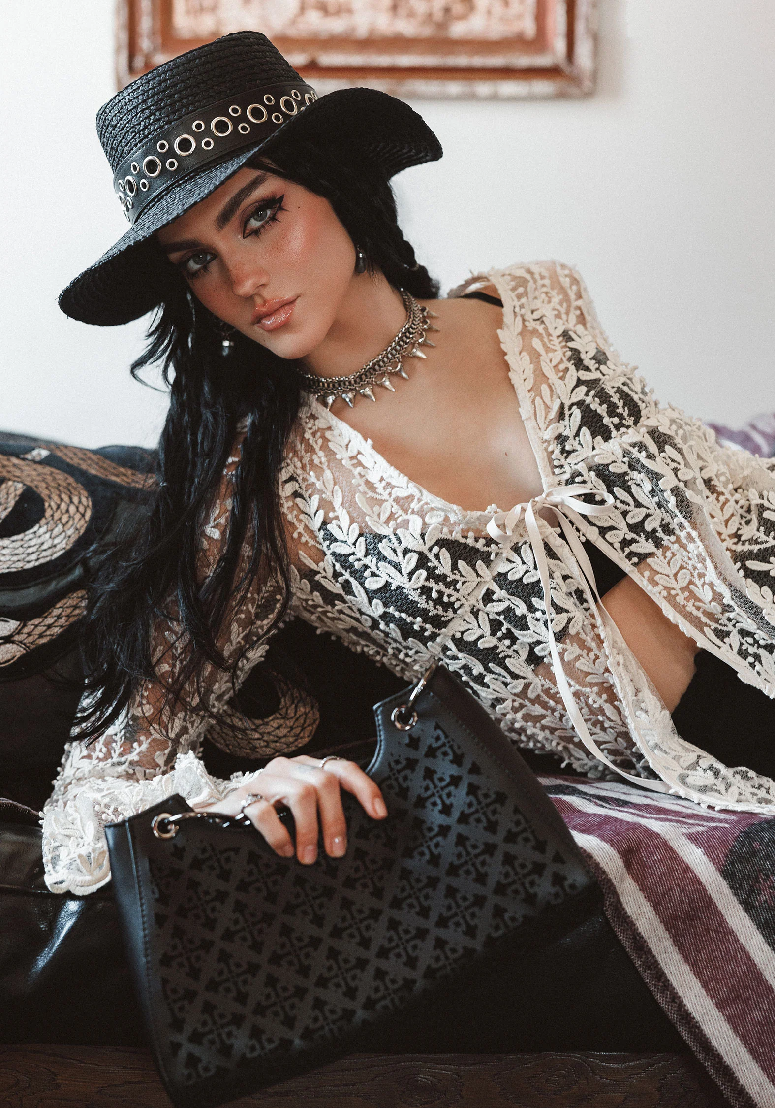 Banish Eyelet Belted Sun Hat - Image 8