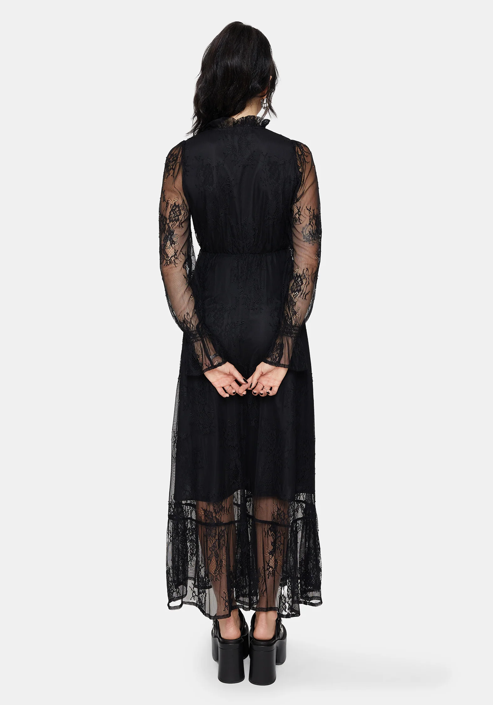 Bertha Lace Tiered Long Sleeve Maxi Dress - Image 3