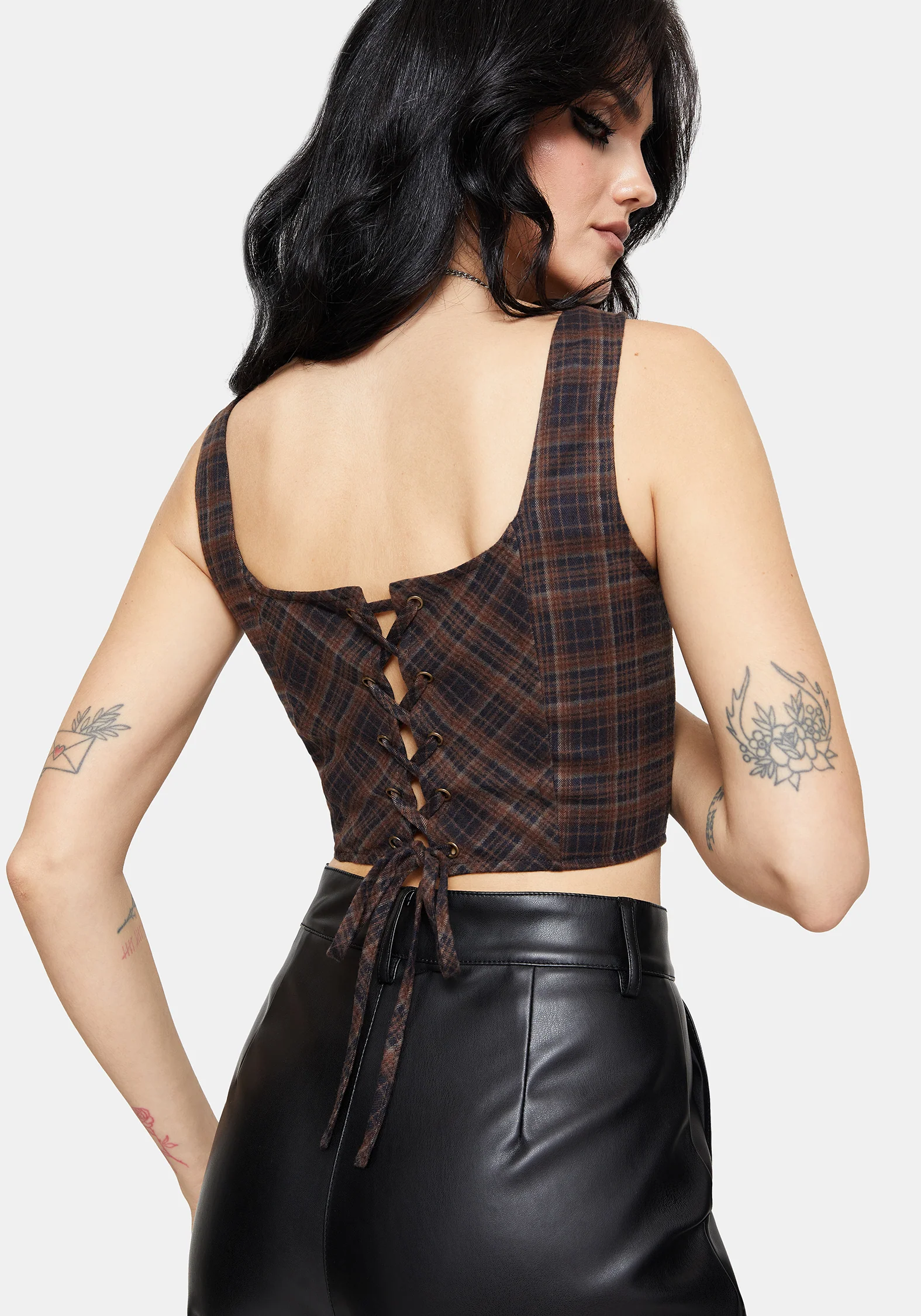 Bladeborn Check Embroidered Corset Top - Image 3