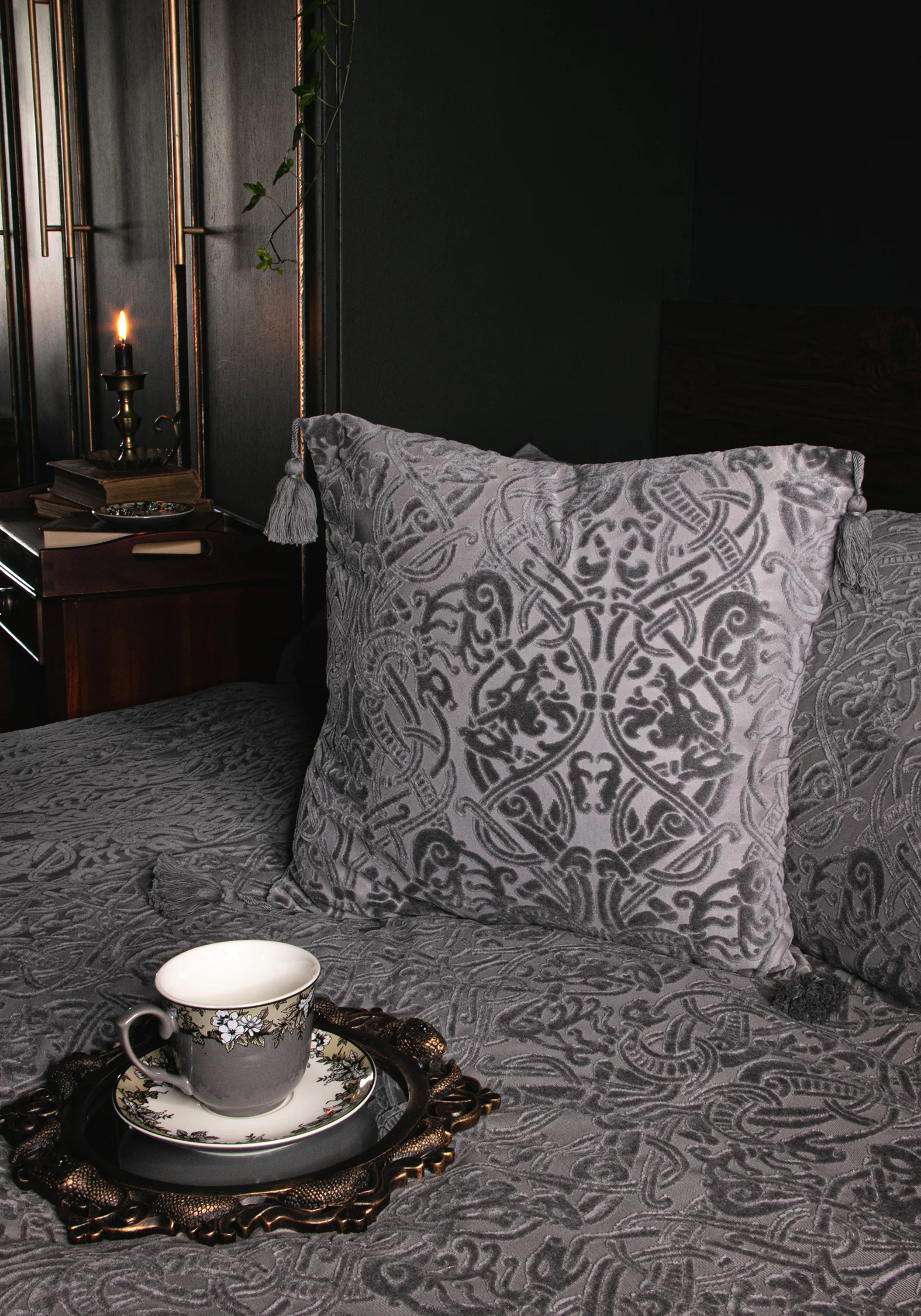 Branwyn Dragon Velvet Cushion - Image 2