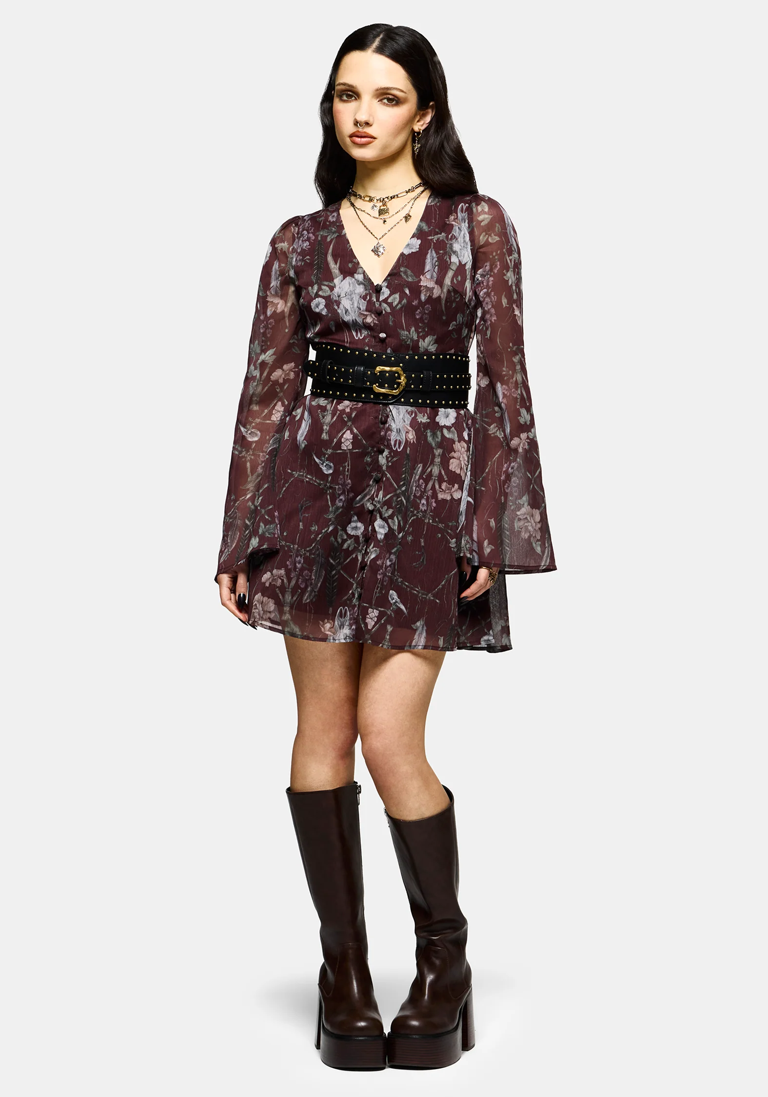Brux Rivet Detail Buckled Waist Belt - Image 6