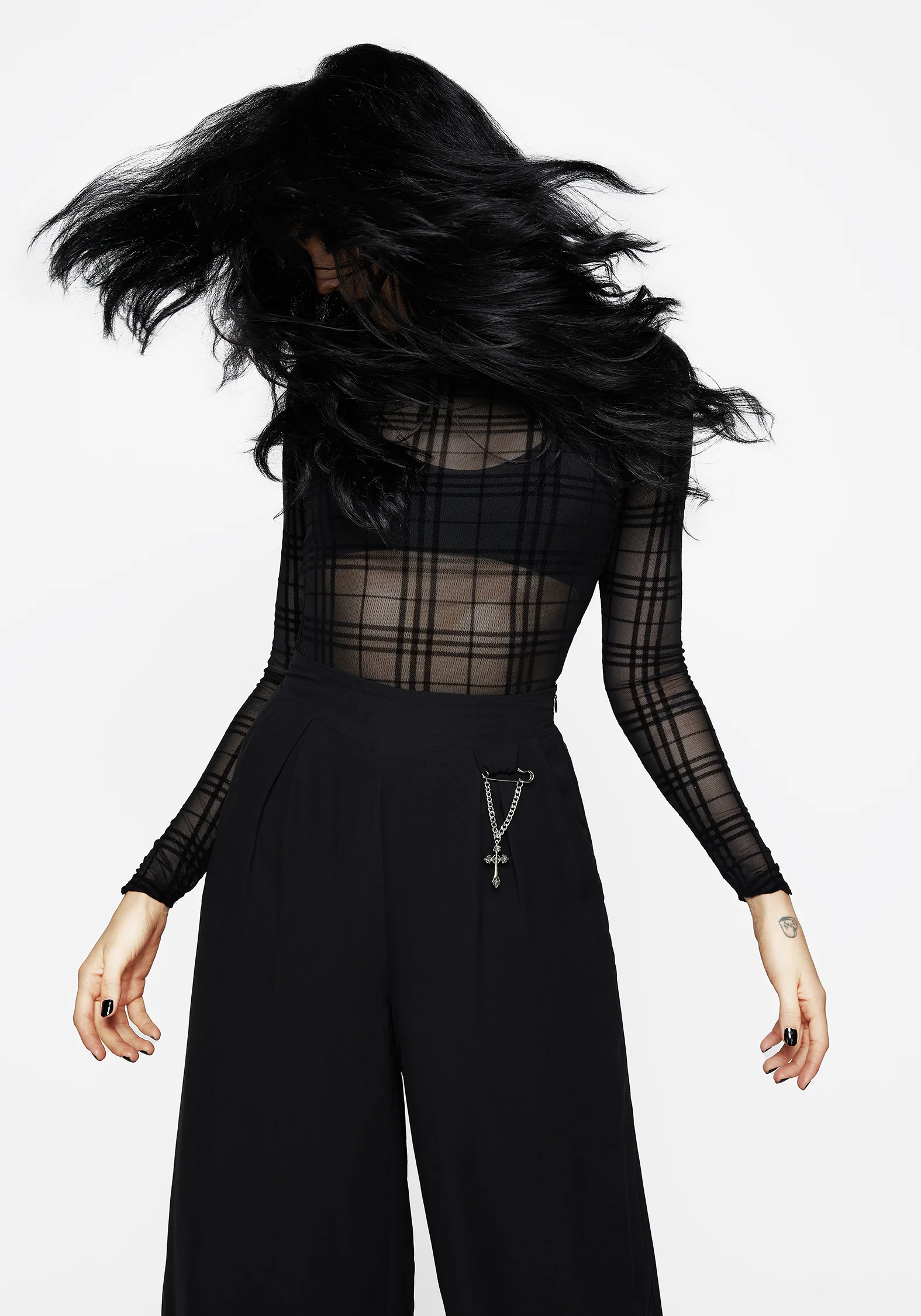 Buffy Check Mesh Top - Image 7