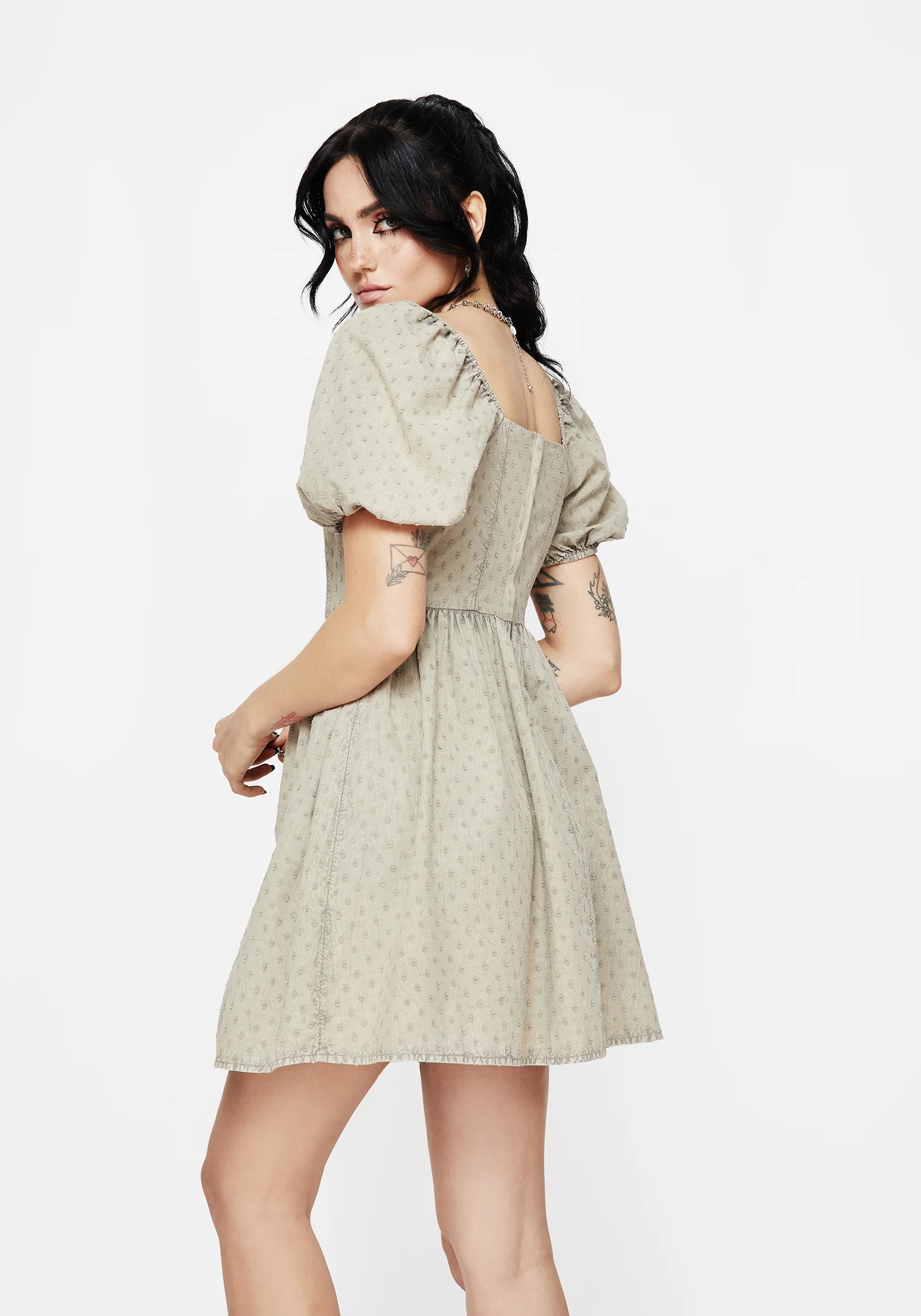 Caustic Cotton Frill Mini Dress - Image 3