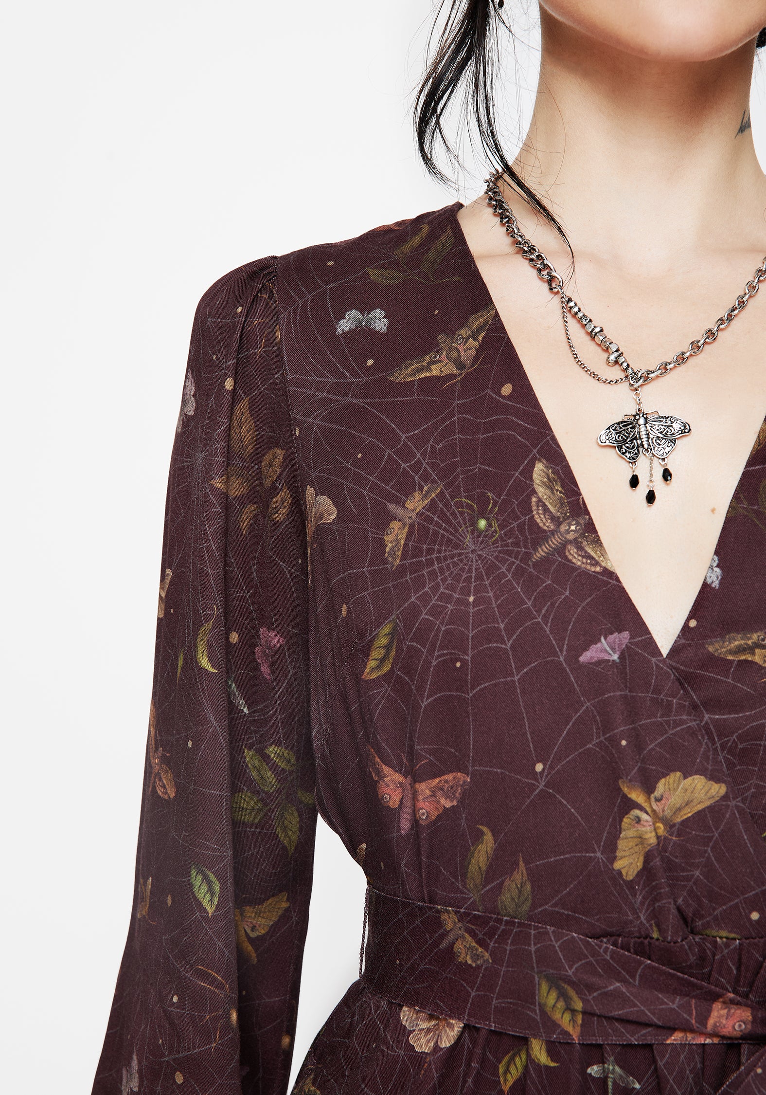 Celia Moth Printed Mini Wrap Dress - Image 2