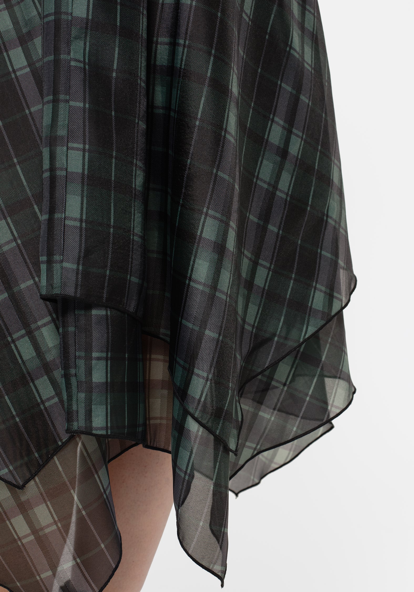 Checkmate Layered Organza Handkerchief Hem Skirt - Image 2