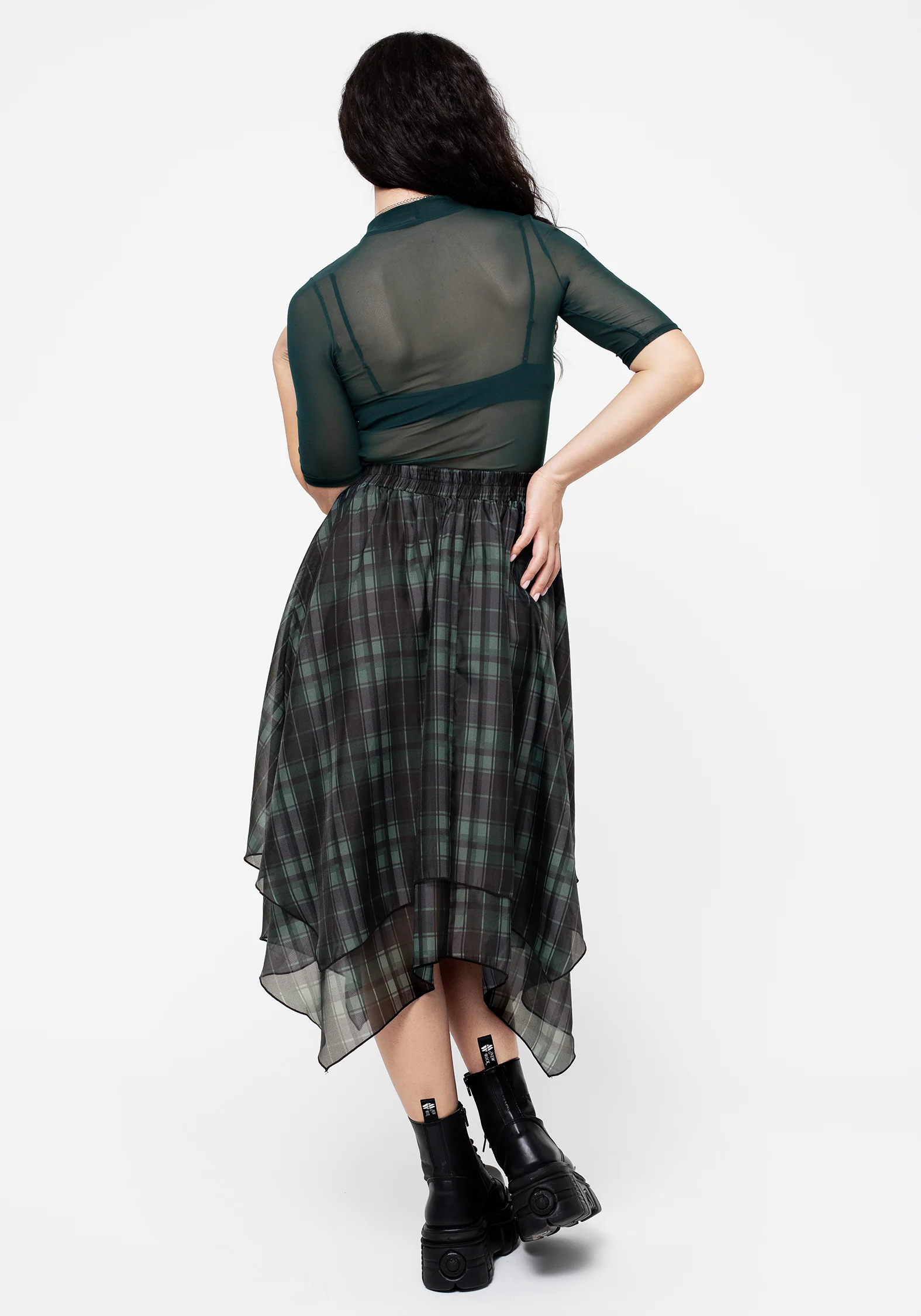 Checkmate Layered Organza Handkerchief Hem Skirt - Image 3