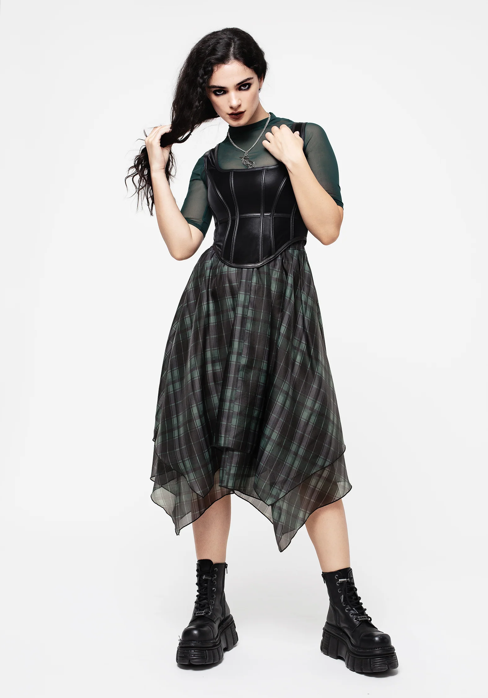Checkmate Layered Organza Handkerchief Hem Skirt - Image 7