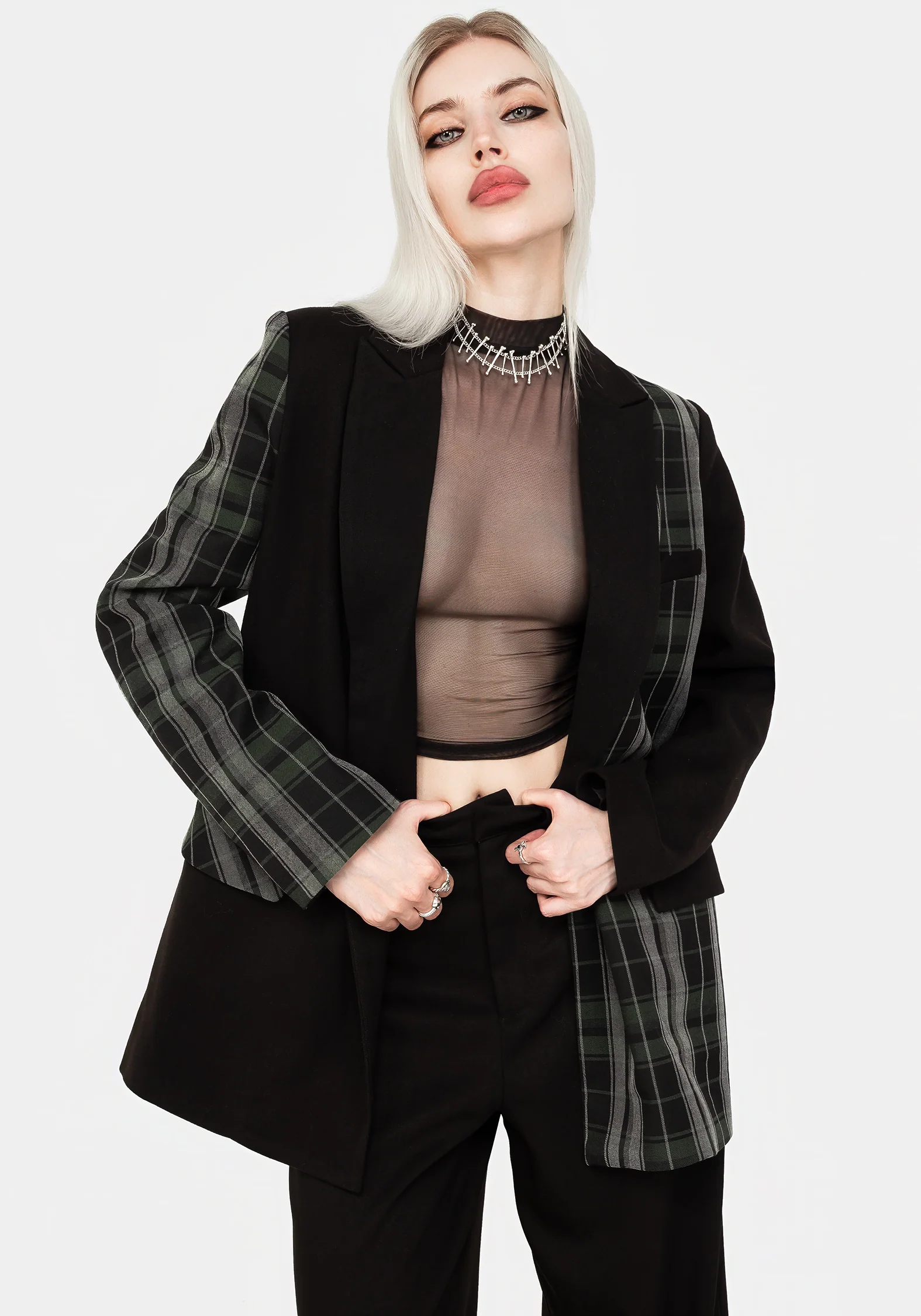Checkmate Spliced Oversized Blazer - Image 4
