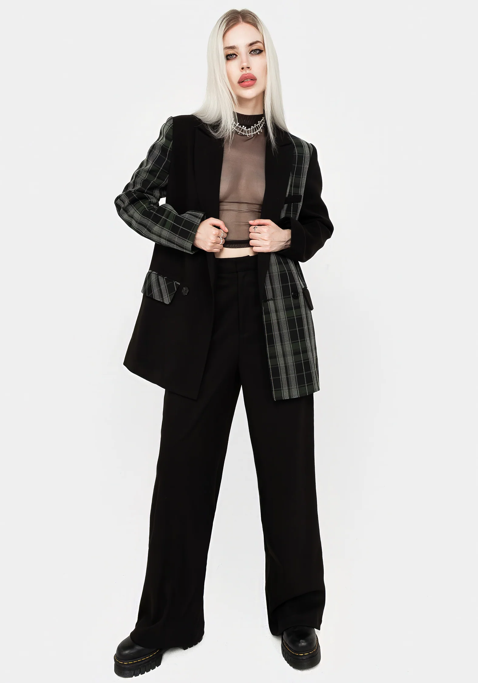 Checkmate Spliced Oversized Blazer - Image 8