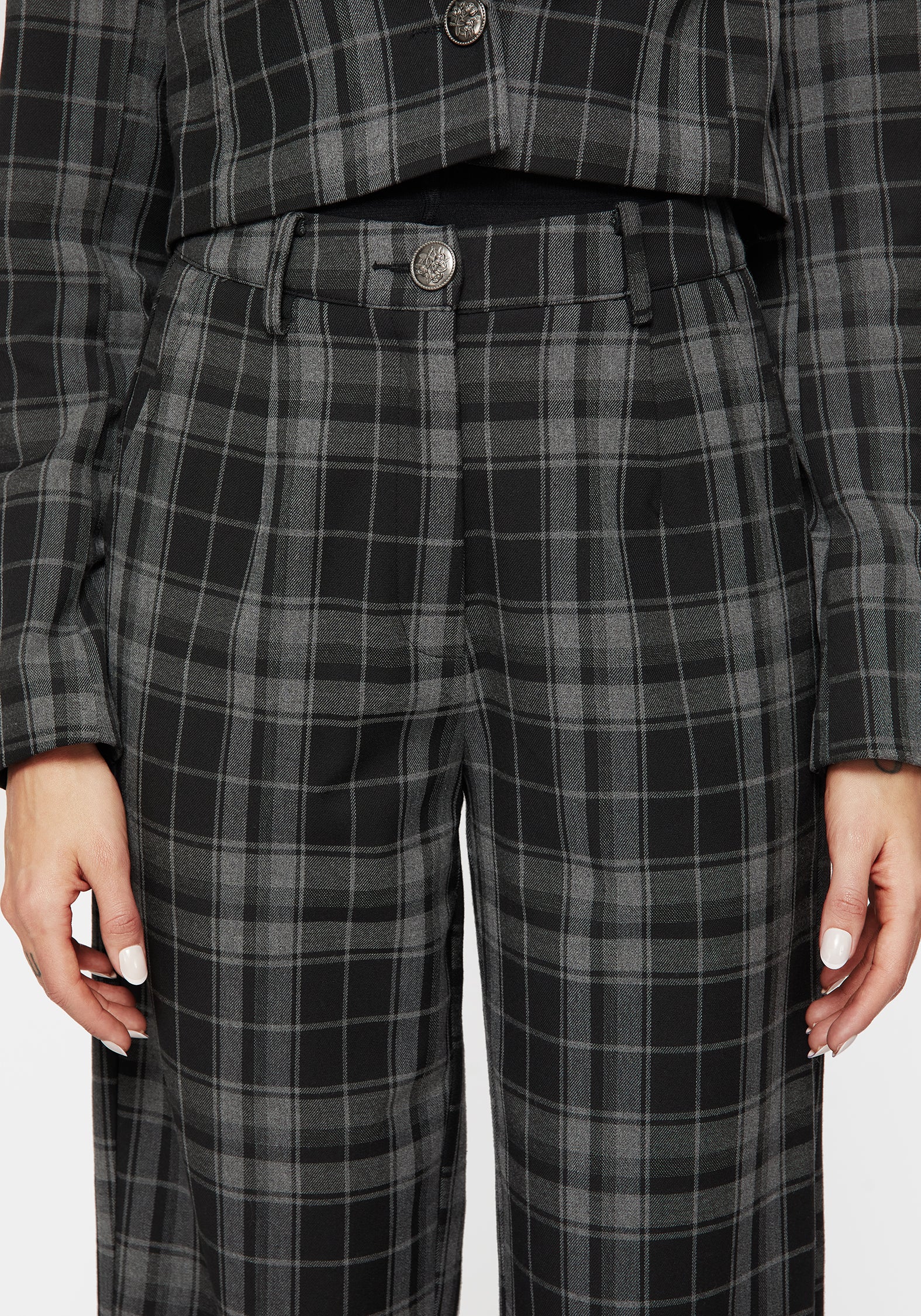 Checkmate Wide Leg Culotte Trousers - Black - Image 2