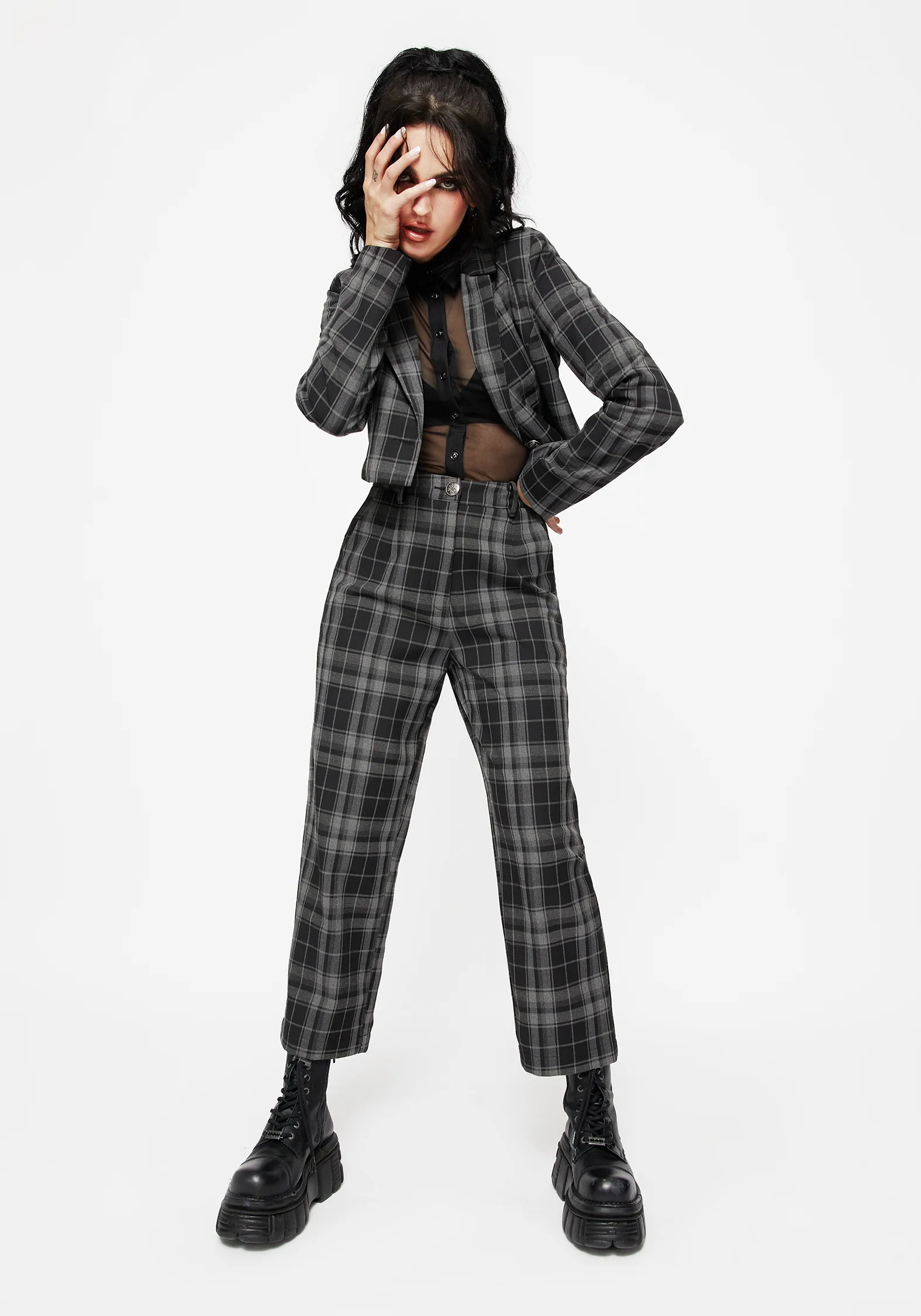 Checkmate Wide Leg Culotte Trousers - Black - Image 5