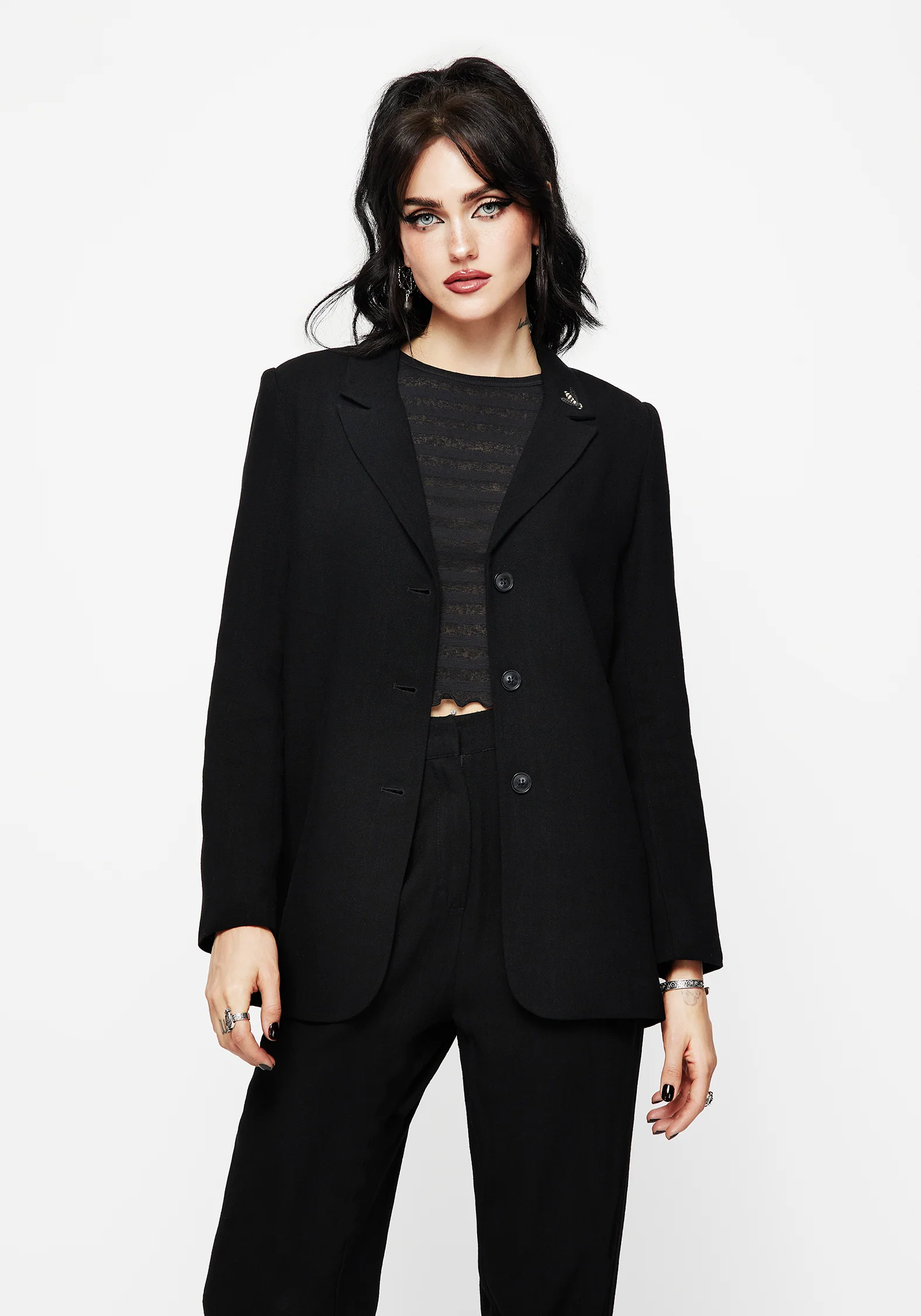 Chloris Embroidered Longline Blazer - Image 6