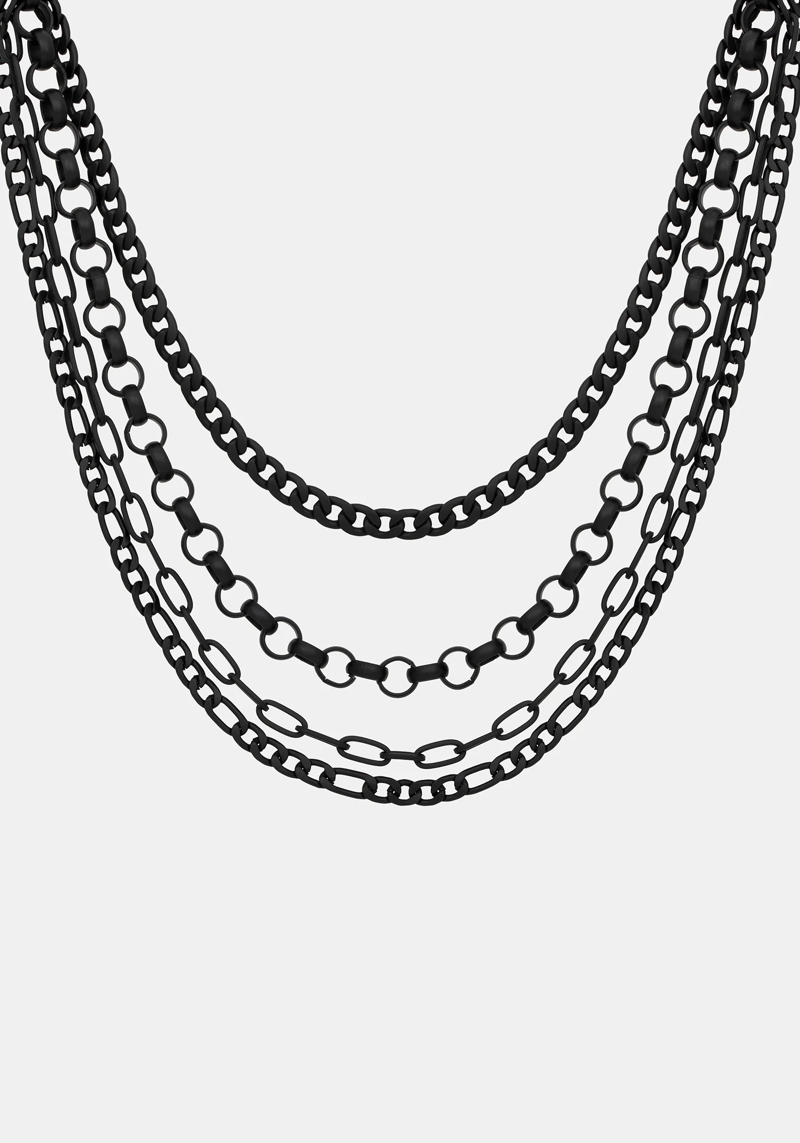 Chorx Layered Jet Chain Necklace - Image 2