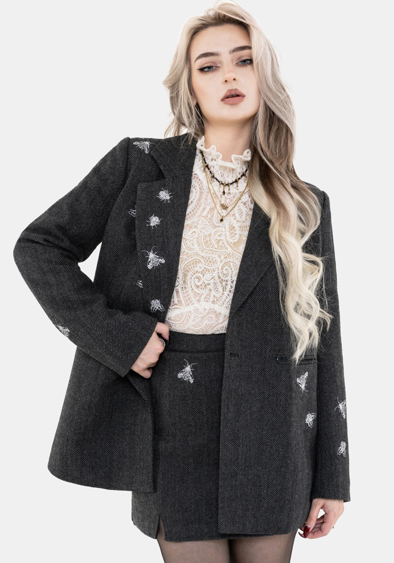 Chrysina Beetle Sequin Embellished Relaxed Blazer - Image 5