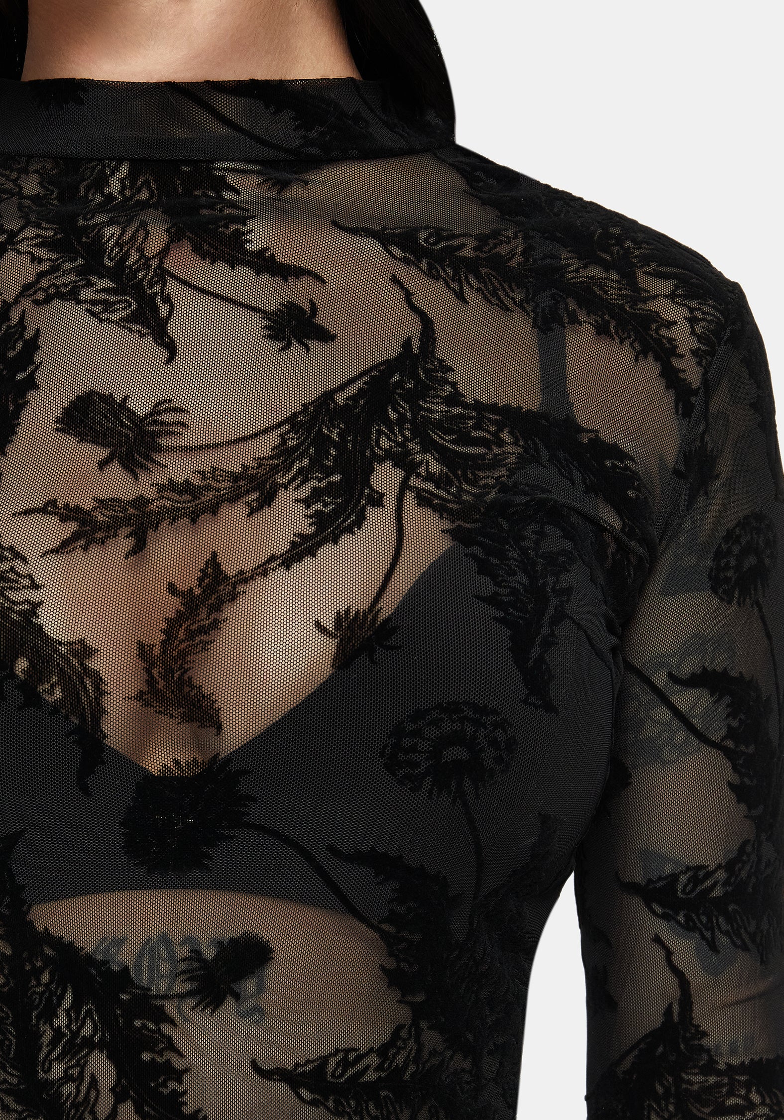Cimora Dandelion Flock Mesh Long Sleeve Top - Image 2