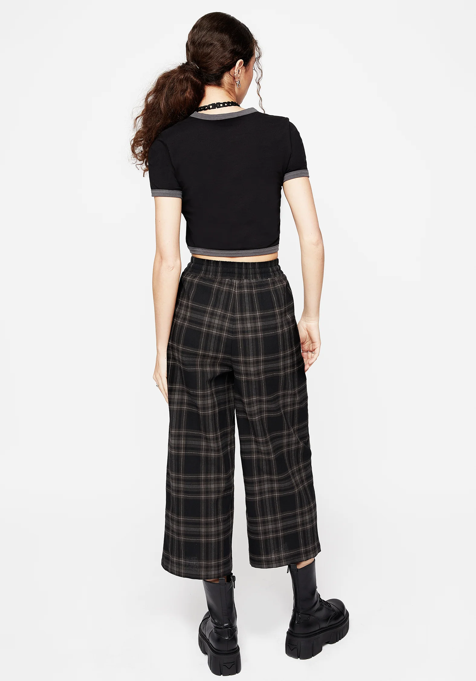 Clover Check Crop Trousers - Image 3