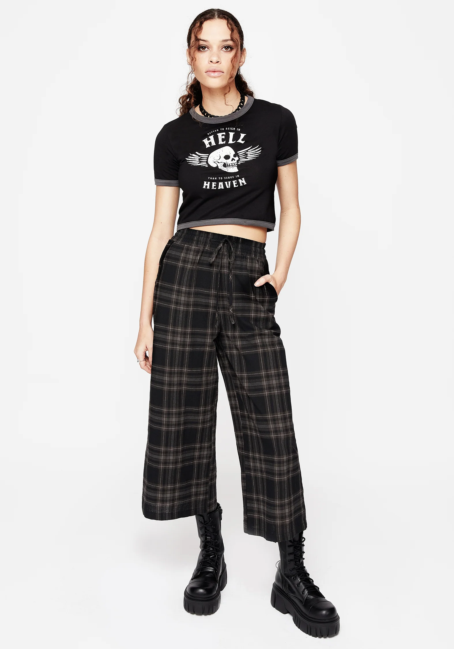 Clover Check Crop Trousers - Image 8