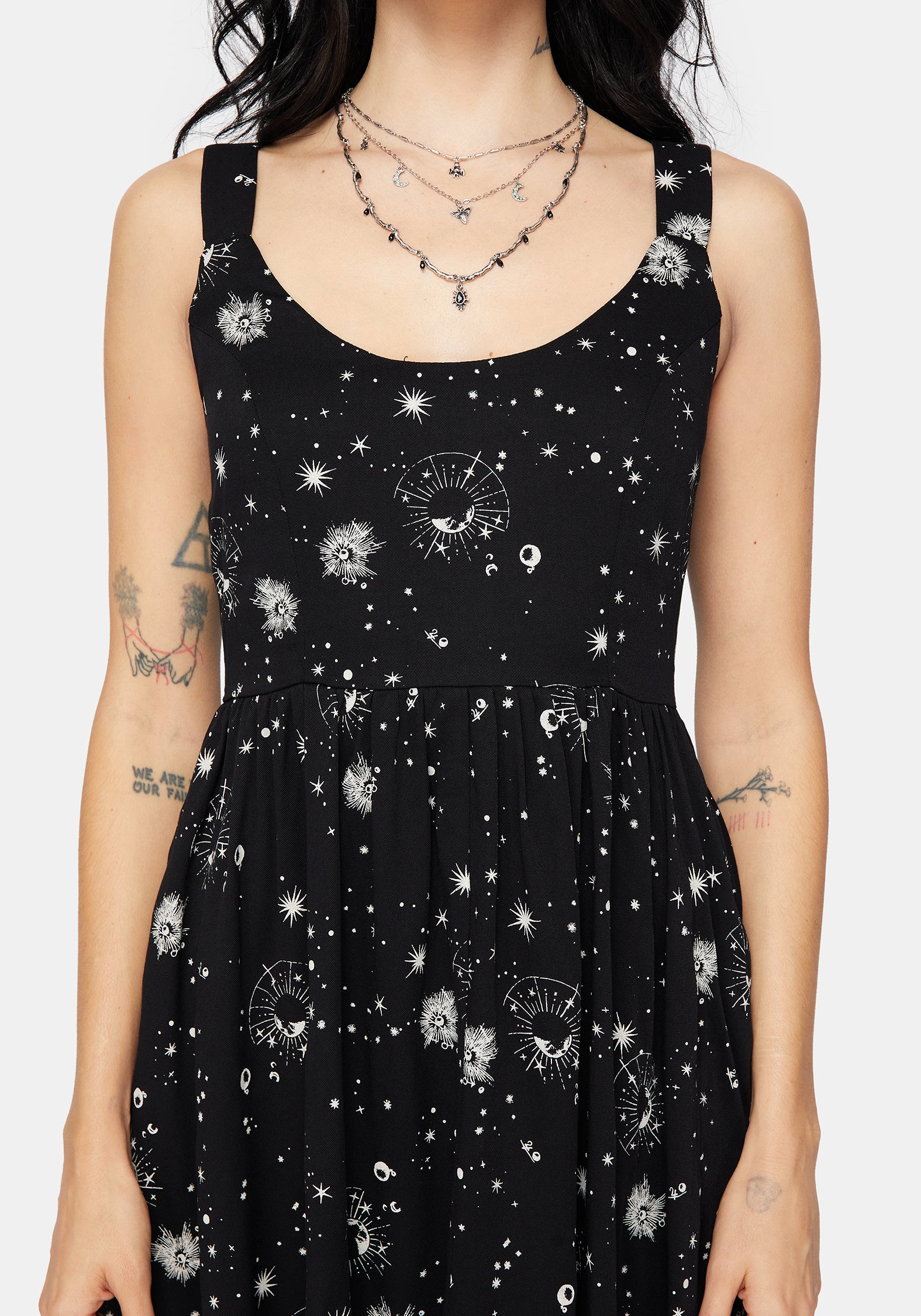 Comet Celestial Printed Handkerchief Hem Mini Dress - Image 2
