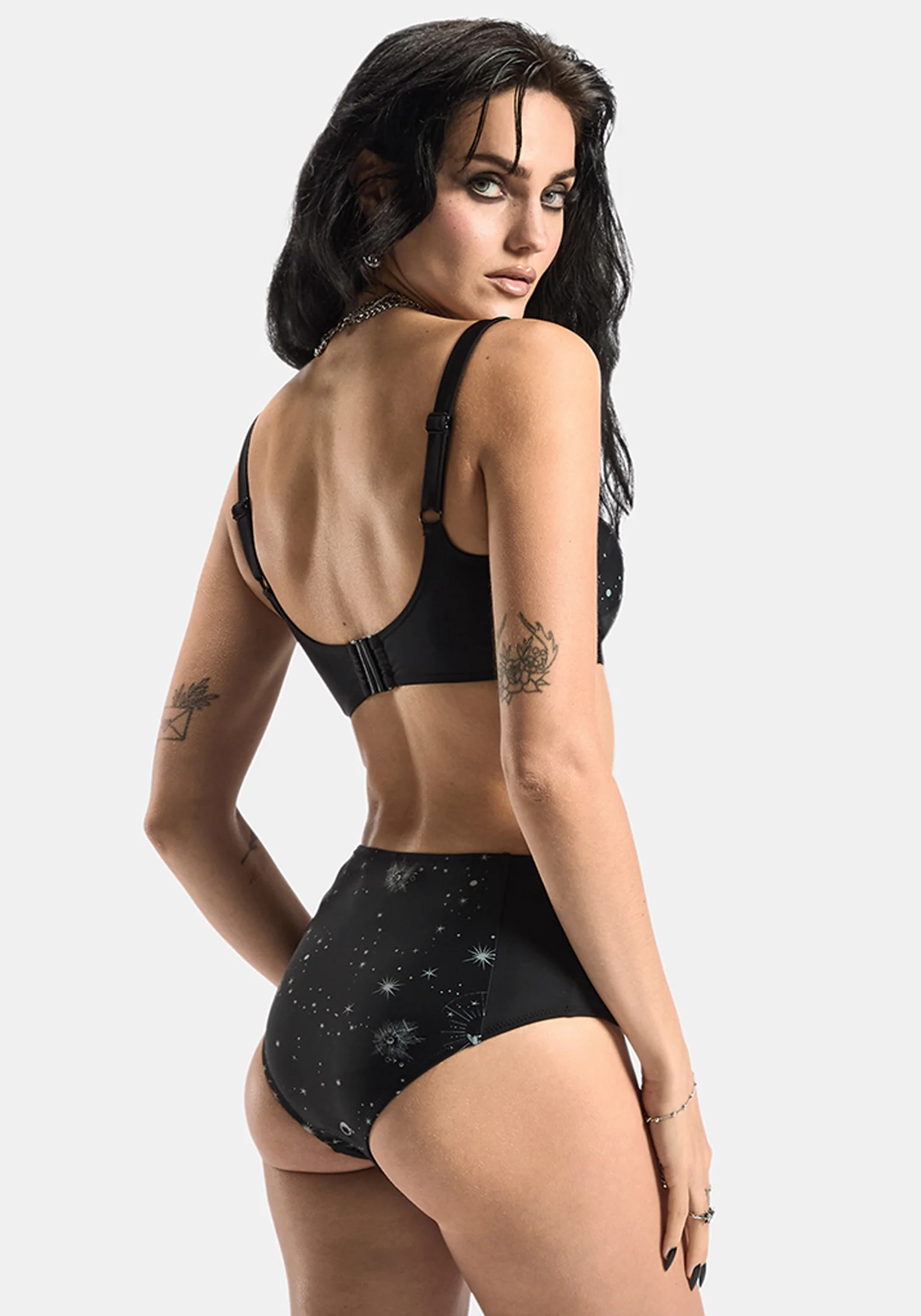 Comet Celestial Printed High Waist Bikini Bottom - Image 3