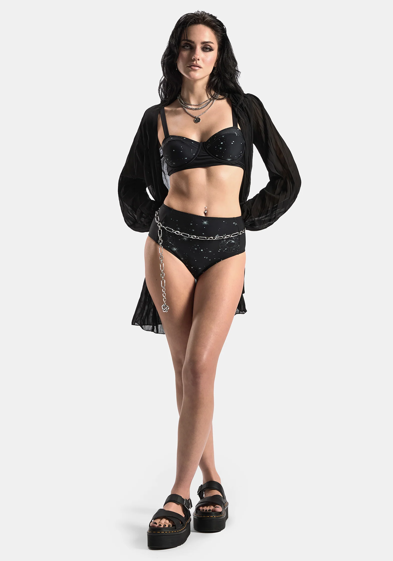 Comet Celestial Printed High Waist Bikini Bottom - Image 4