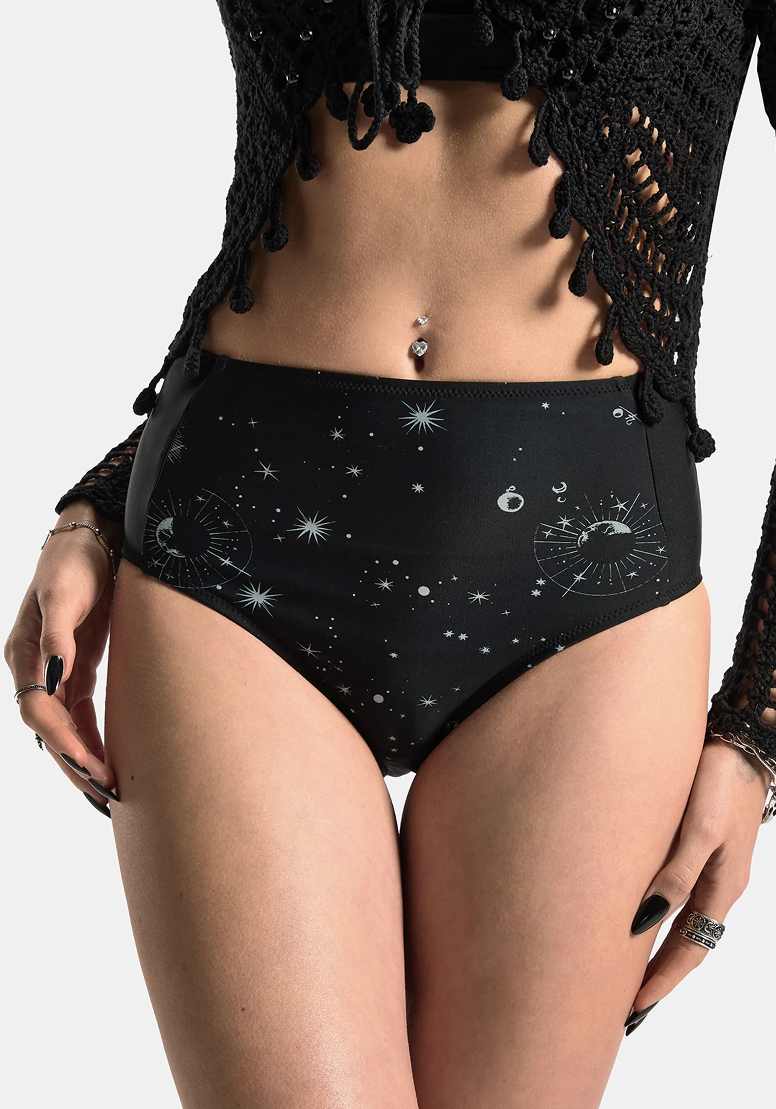 Comet Celestial Printed High Waist Bikini Bottom - Image 7