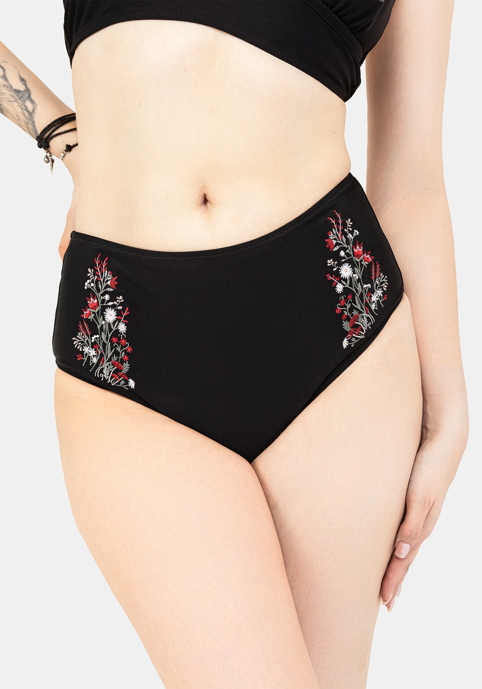 Copia Floral Embroidered High Waist Swim Bottoms - Image 6