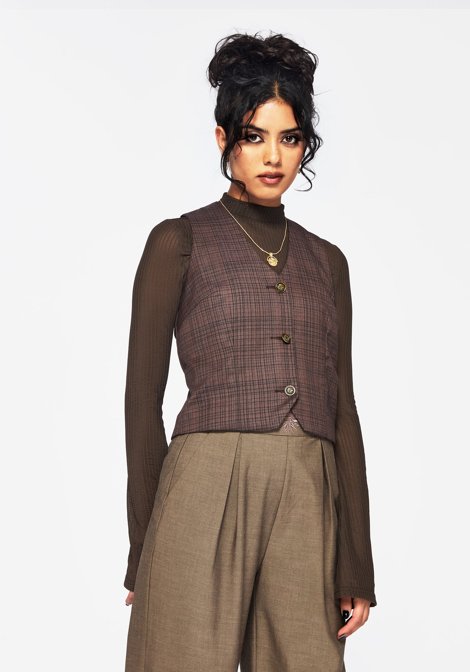 Corbin Check Tailored Waistcoat - Image 5