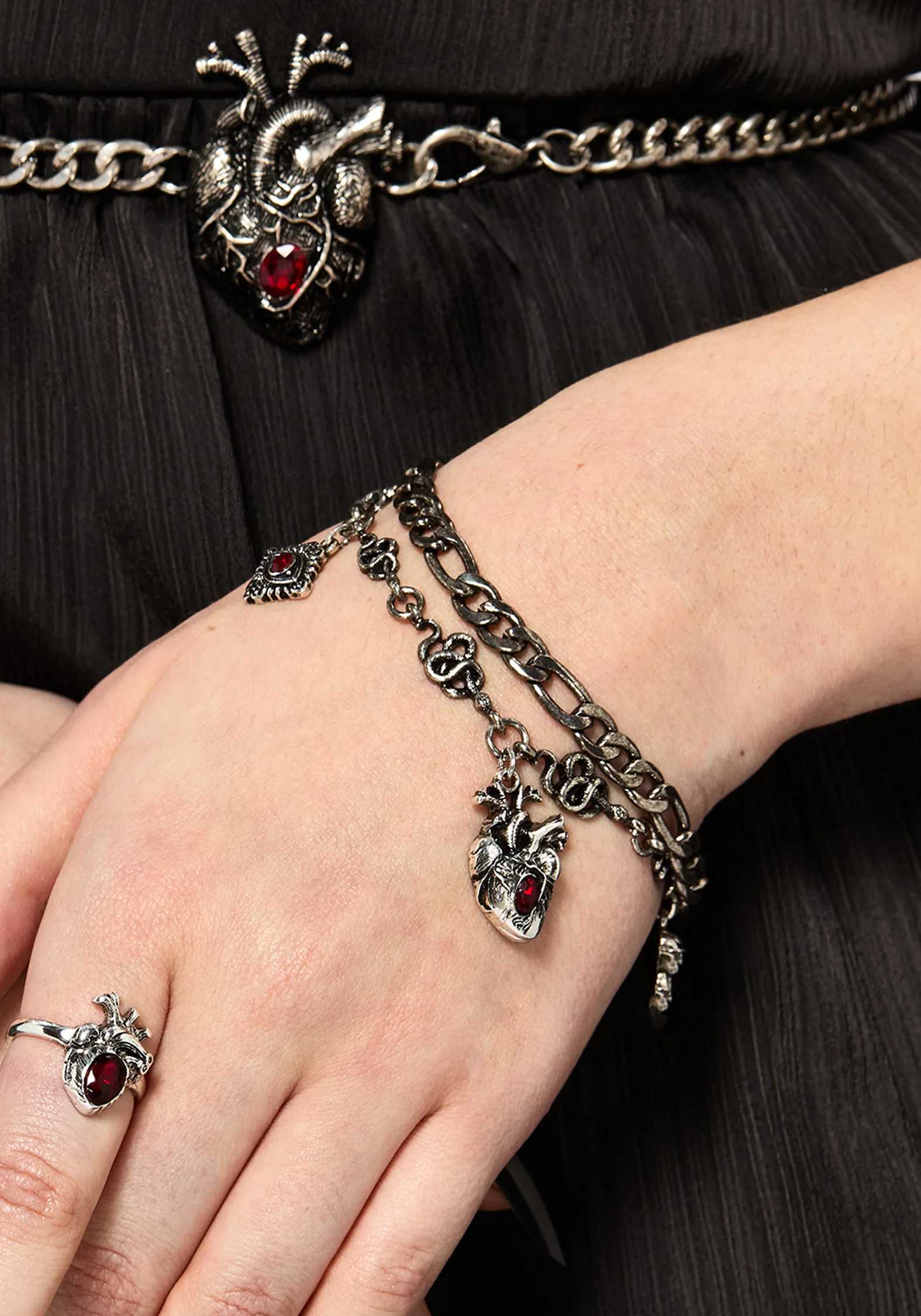 Corium and Anatomical Chain Heart Bracelet
