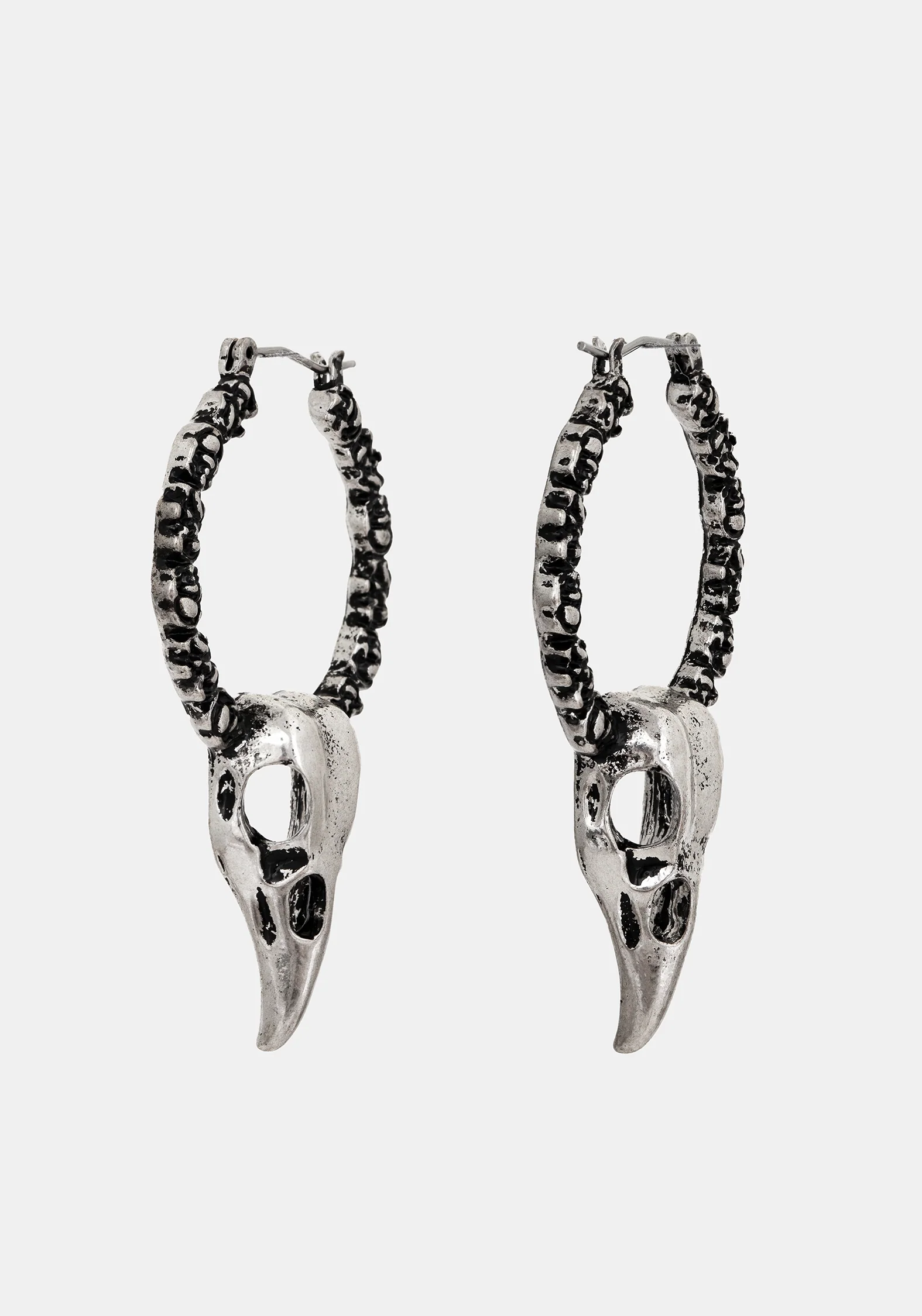 Corvus Bird Skull Hoops - Image 4